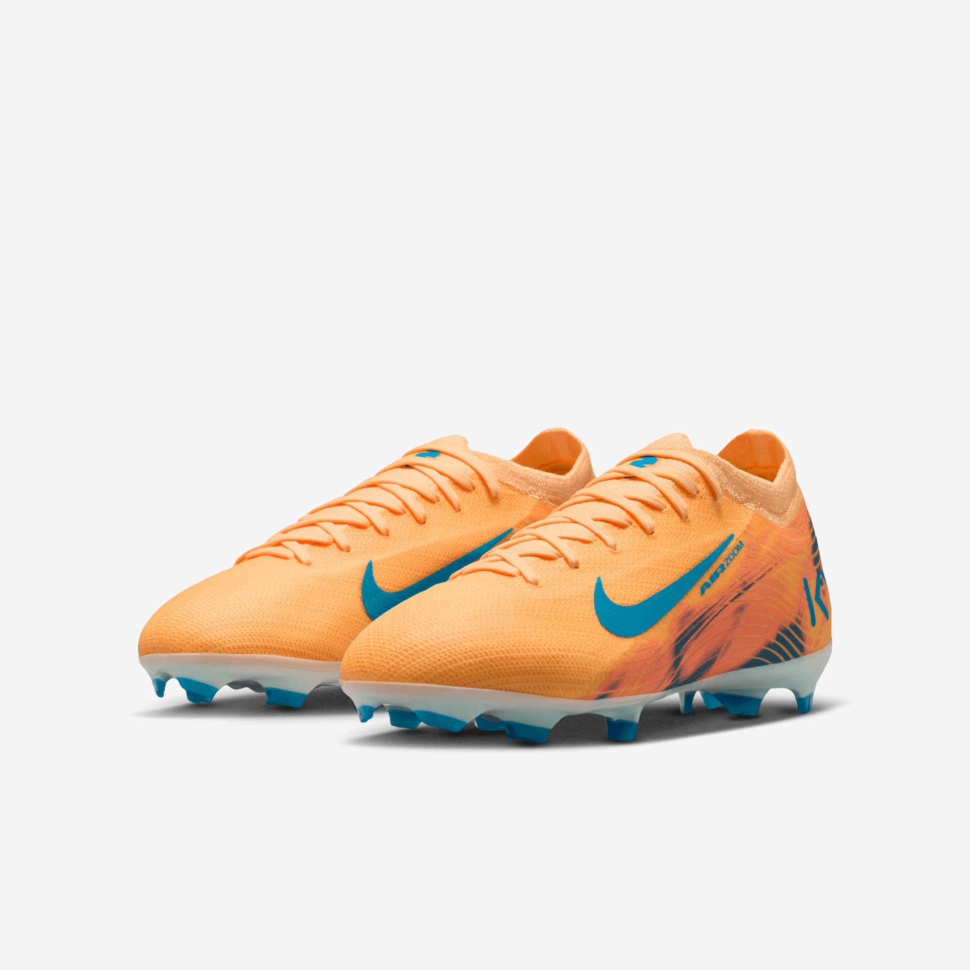 Nike Jr. Mercurial Vapor 16 Pro Kylian Mbappé Big Kids' Firm-Ground Low-Top Soccer Cleats - Melon Tint/Neo Turq-Igloo