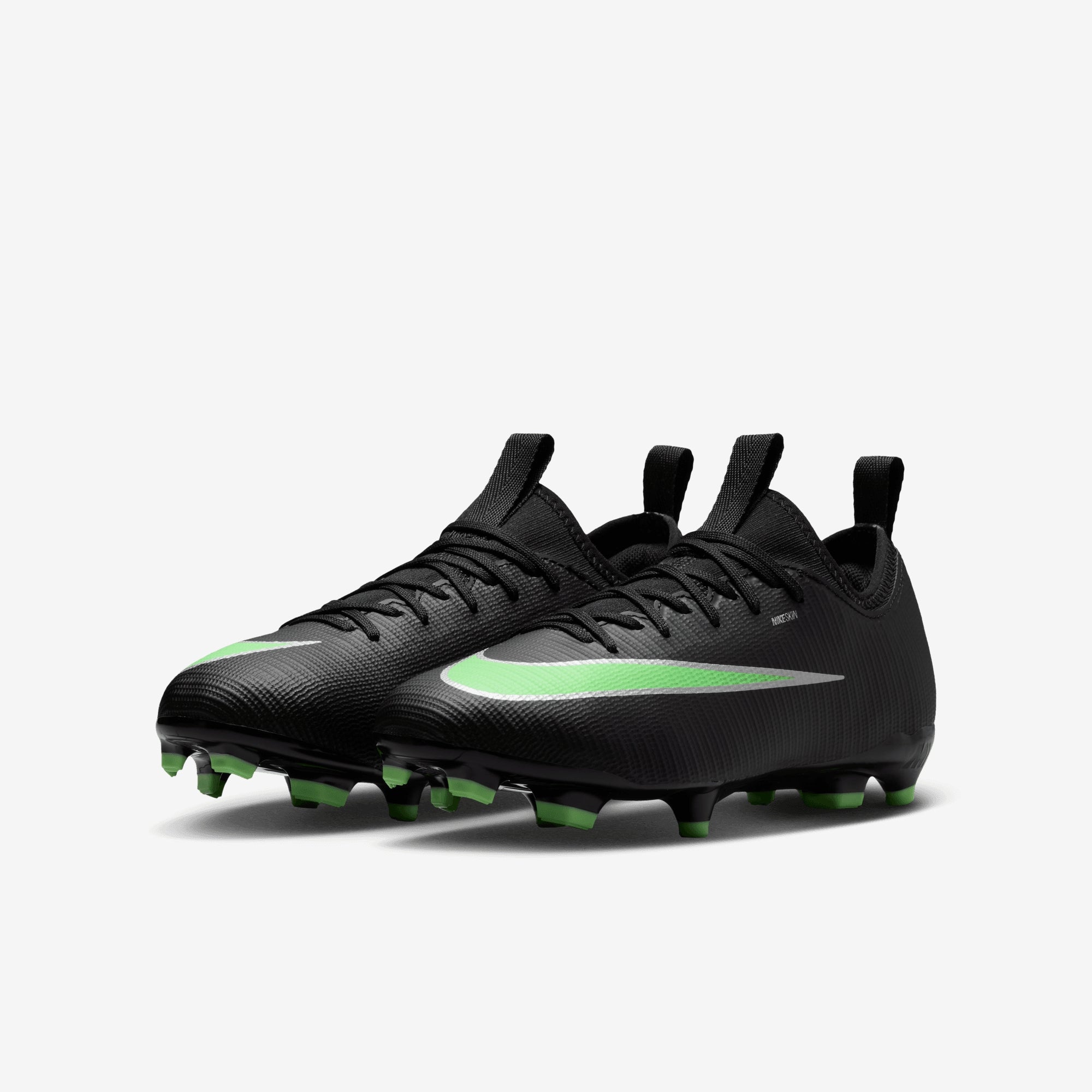 Nike Jr. Mercurial Vapor 17 Academy Big Kids' Multi-Ground Low-Top Soccer Cleats - Black/Illusion Green-Black