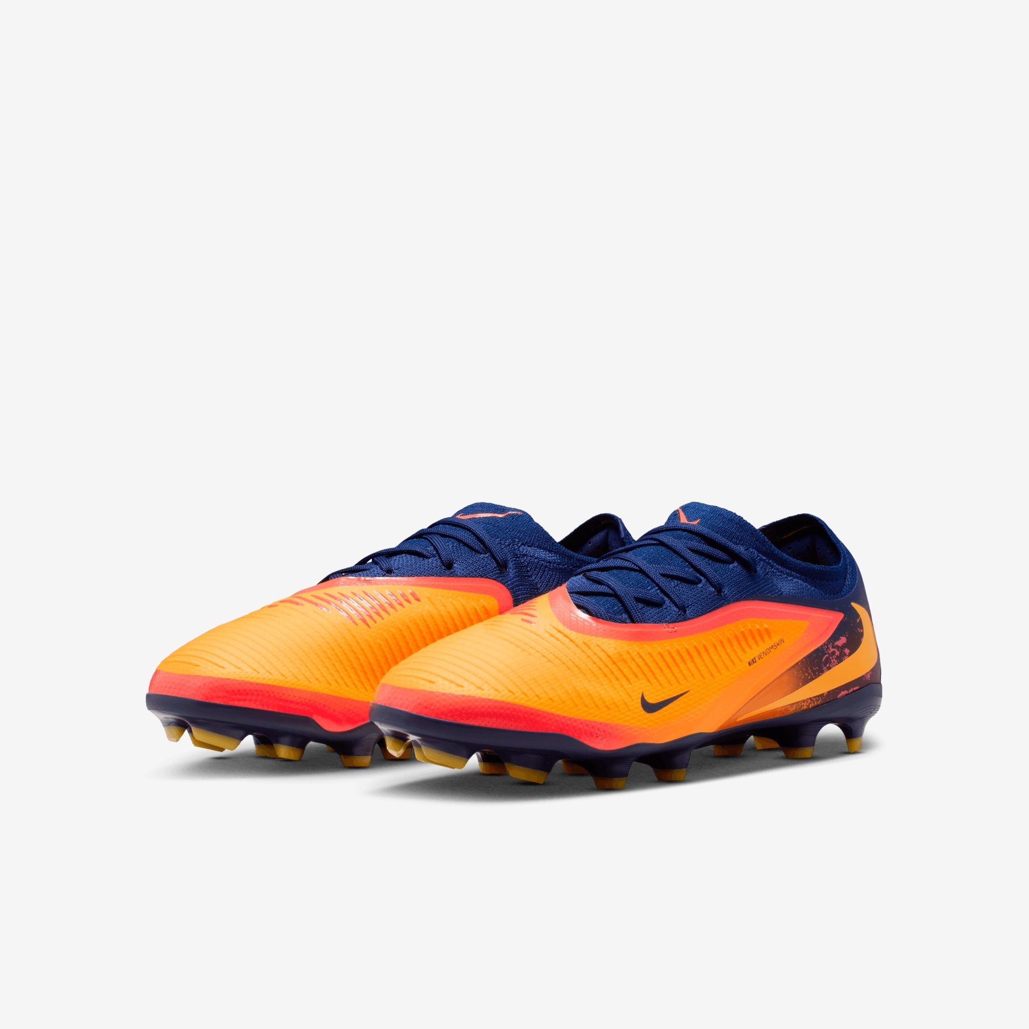 Nike Jr. Phantom 6 Low Pro "Erling Haaland" Big Kids' Multi-Ground Soccer Cleats - Laser Orange/Lemon Venom-Blue Void