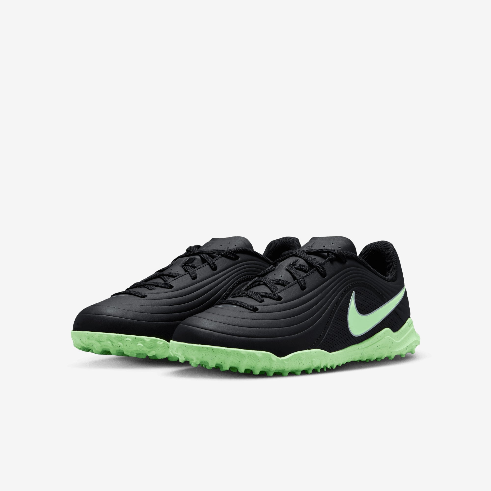 Nike Jr. Tiempo Maestro Club Big Kids Turf Low-Top Soccer Shoes - Black/Illusion Green-Black