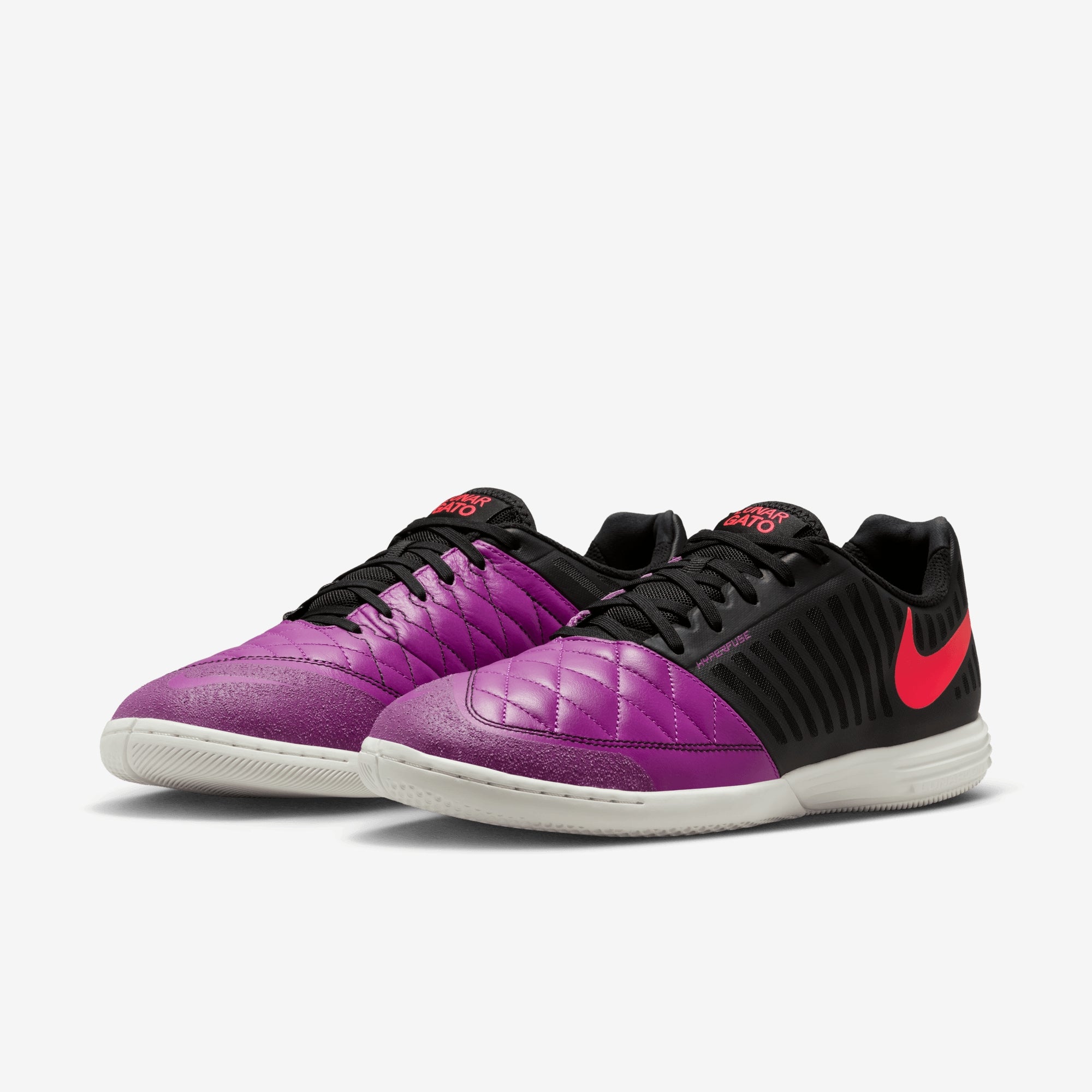 Nike Lunargato II Indoor/Court Low-Top Soccer Shoes - Bold Berry/Bright Crimson