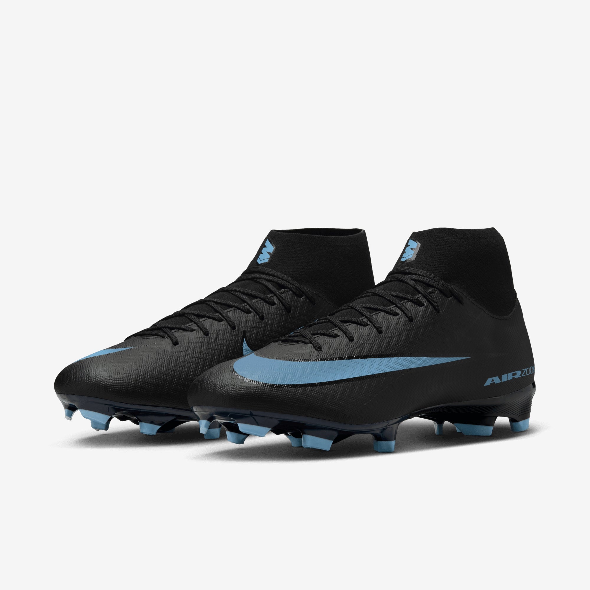 Nike Mercurial Superfly 10 Academy Multi-Ground High-Top Soccer Cleats - Black/Ice Blue