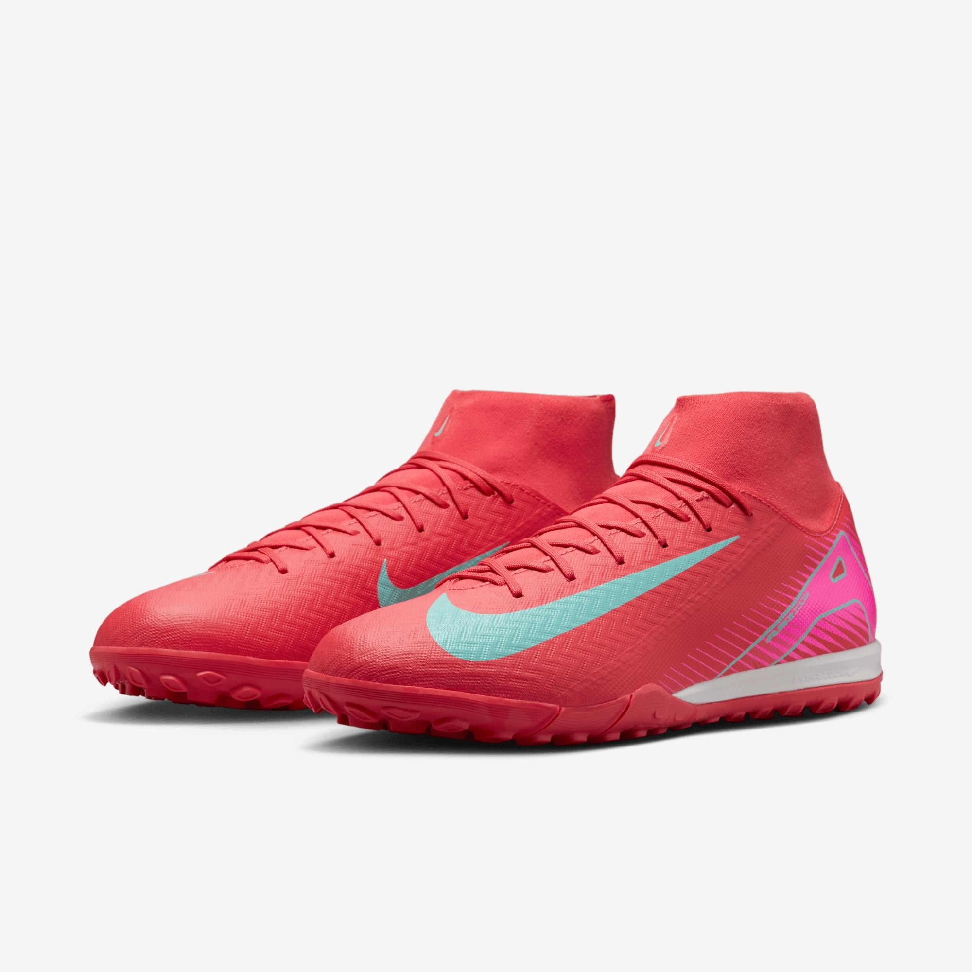 Nike Mercurial Superfly 10 Academy TF High-Top Soccer Shoes - Ember Glow/Aurora Green