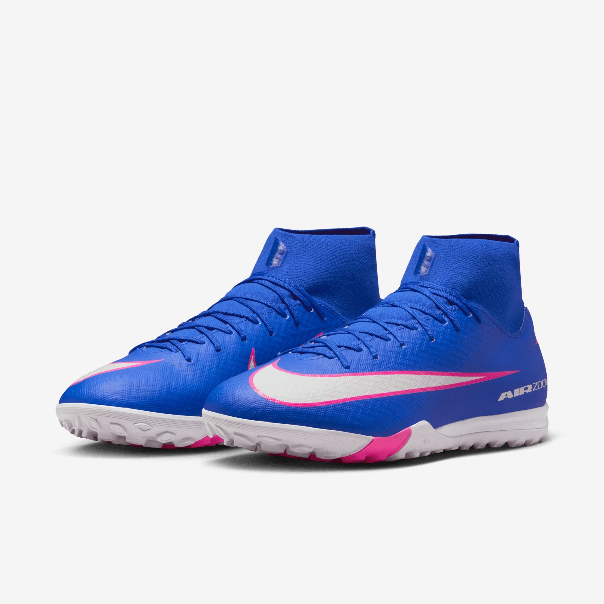 Nike Mercurial Superfly 10 Academy Turf High-Top Soccer Shoes - Racer Blue/White