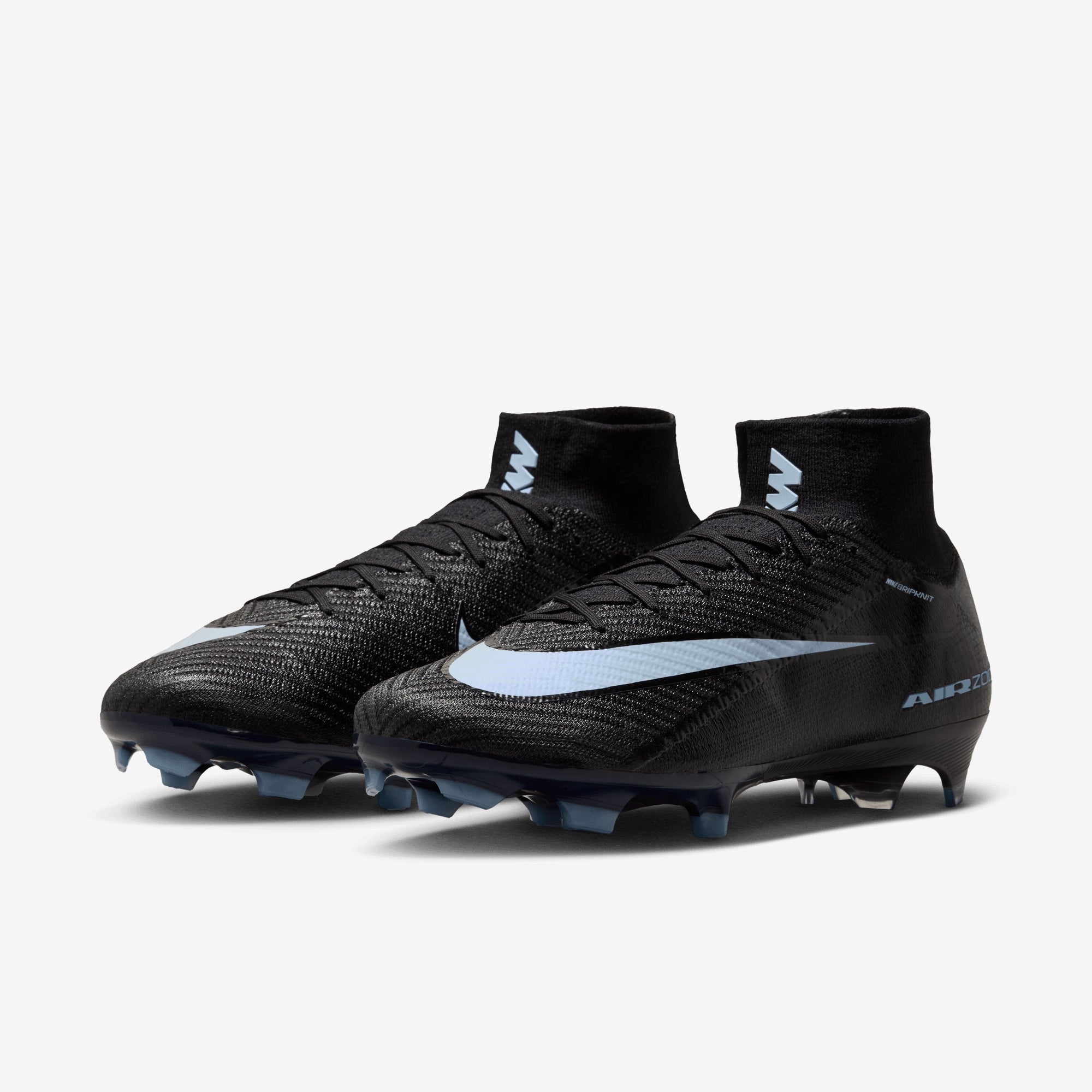 Nike Mercurial Superfly 10 Elite Firm-Ground High-Top Soccer Cleats - Black/Ice Blue