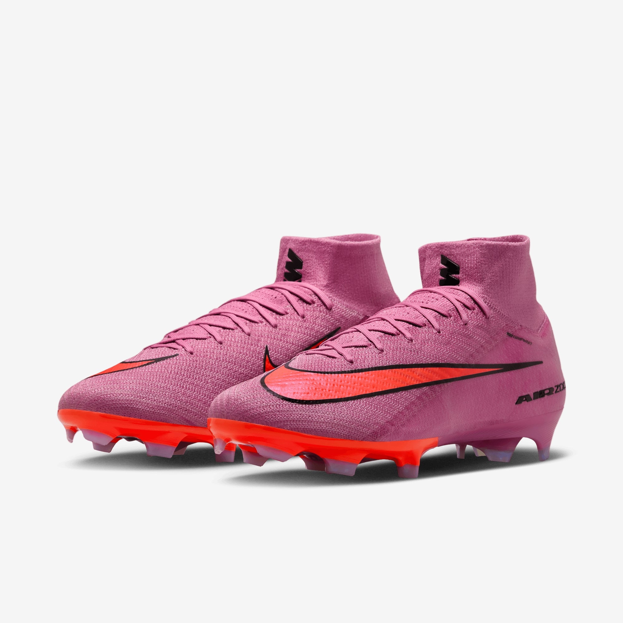 Nike Mercurial Superfly 10 Elite Firm-Ground High-Top Soccer Cleats - Magic Flamingo/Black-Total Crimson