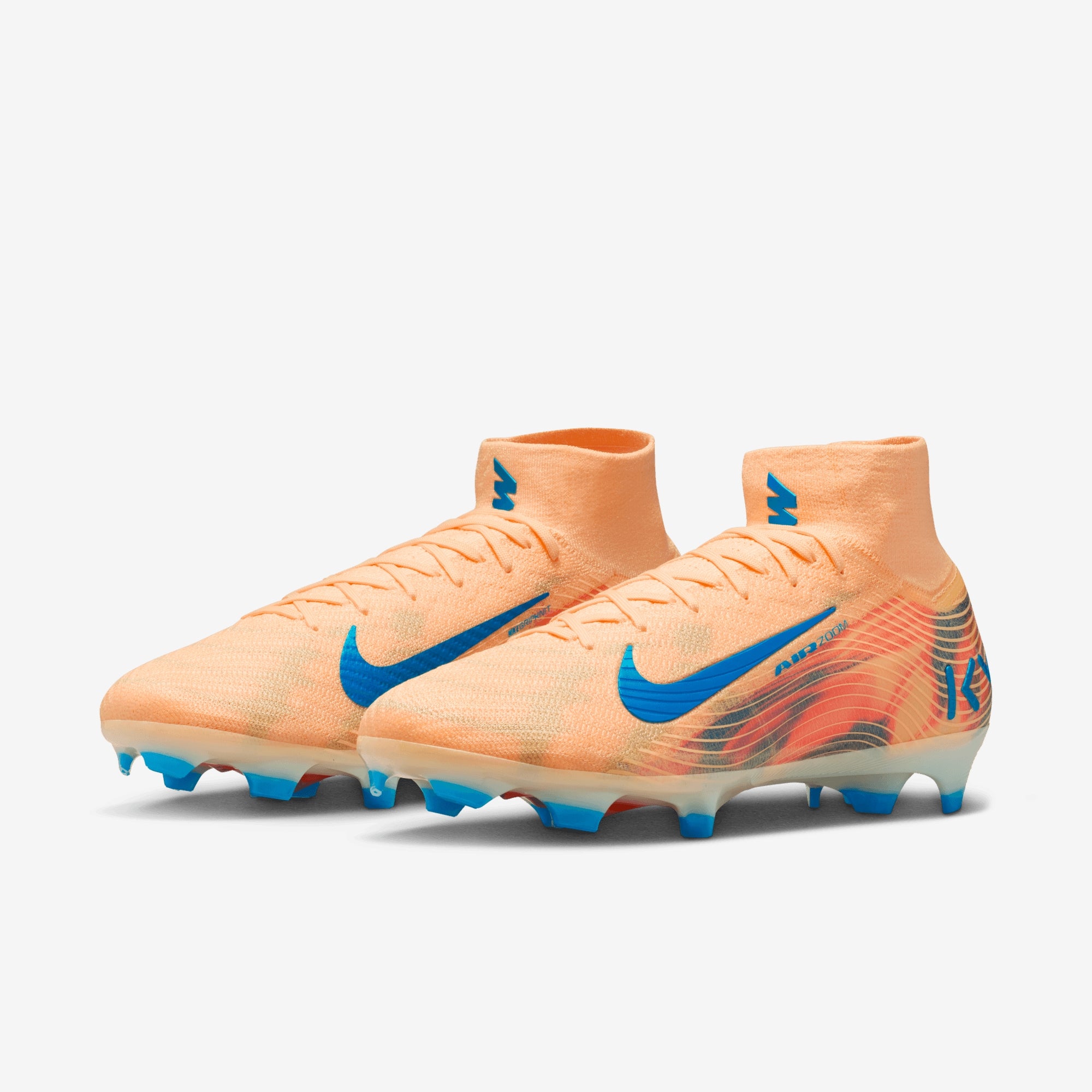 Nike Mercurial Superfly 10 Elite "Kylian Mbappé" Firm-Ground High-Top Soccer Cleats - Melon Tint/Neo Turq-Igloo