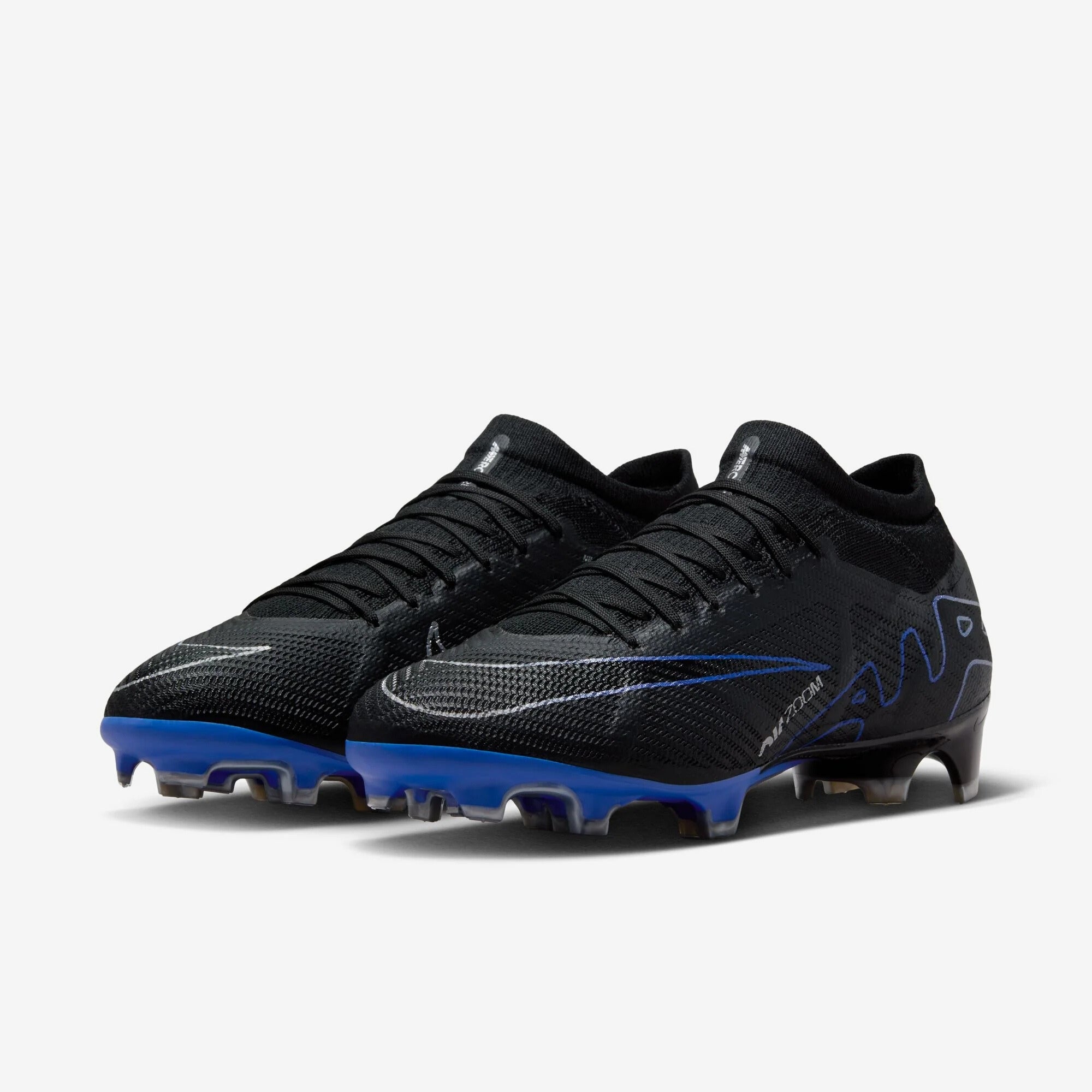 Nike Mercurial Vapor 15 Pro Firm-Ground Low-Top Soccer Cleats - Black/Chrome/Hyper Royal