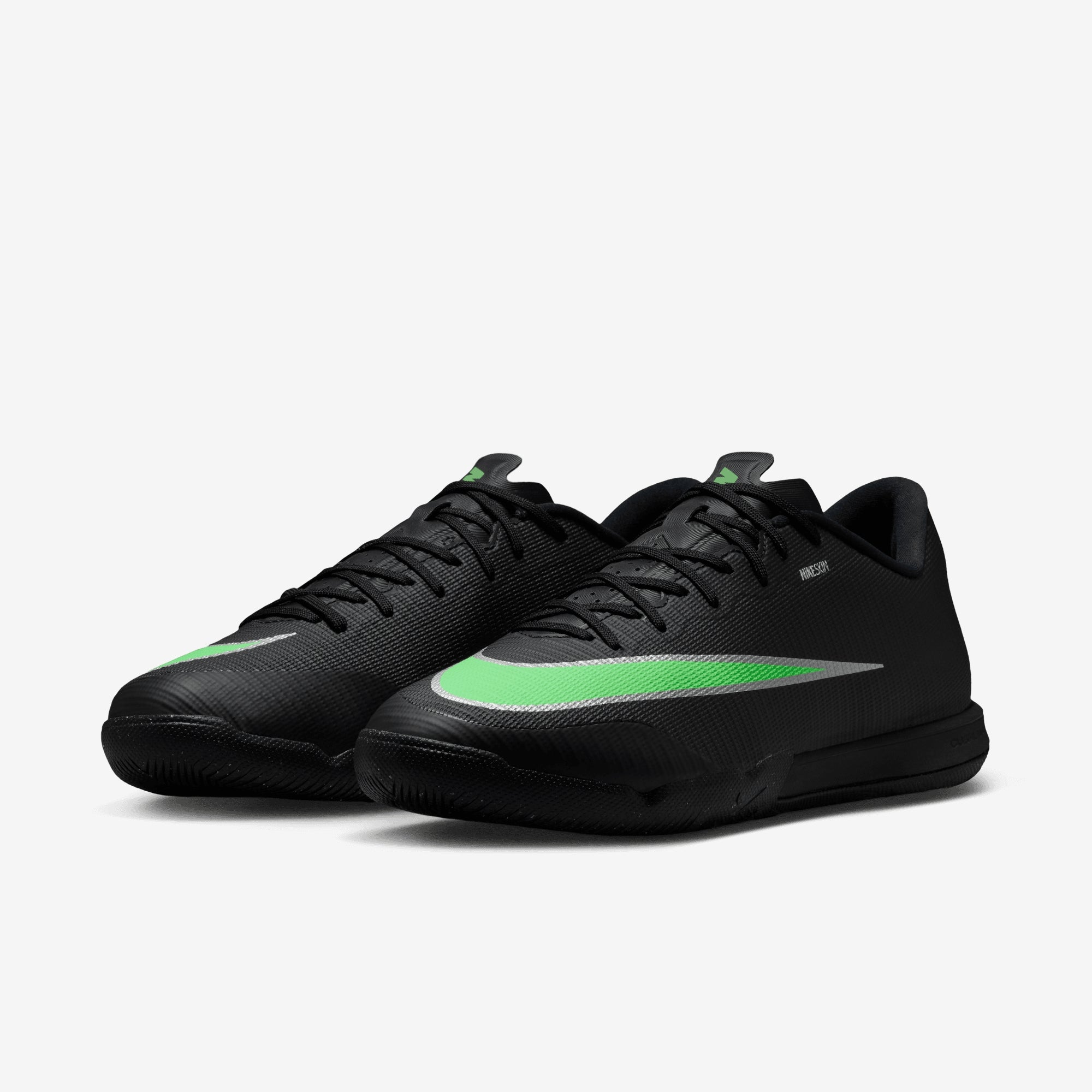 Nike Mercurial Vapor 17 Academy Indoor/Court Low-Top Soccer Shoes - Black/Illusion Green-Black