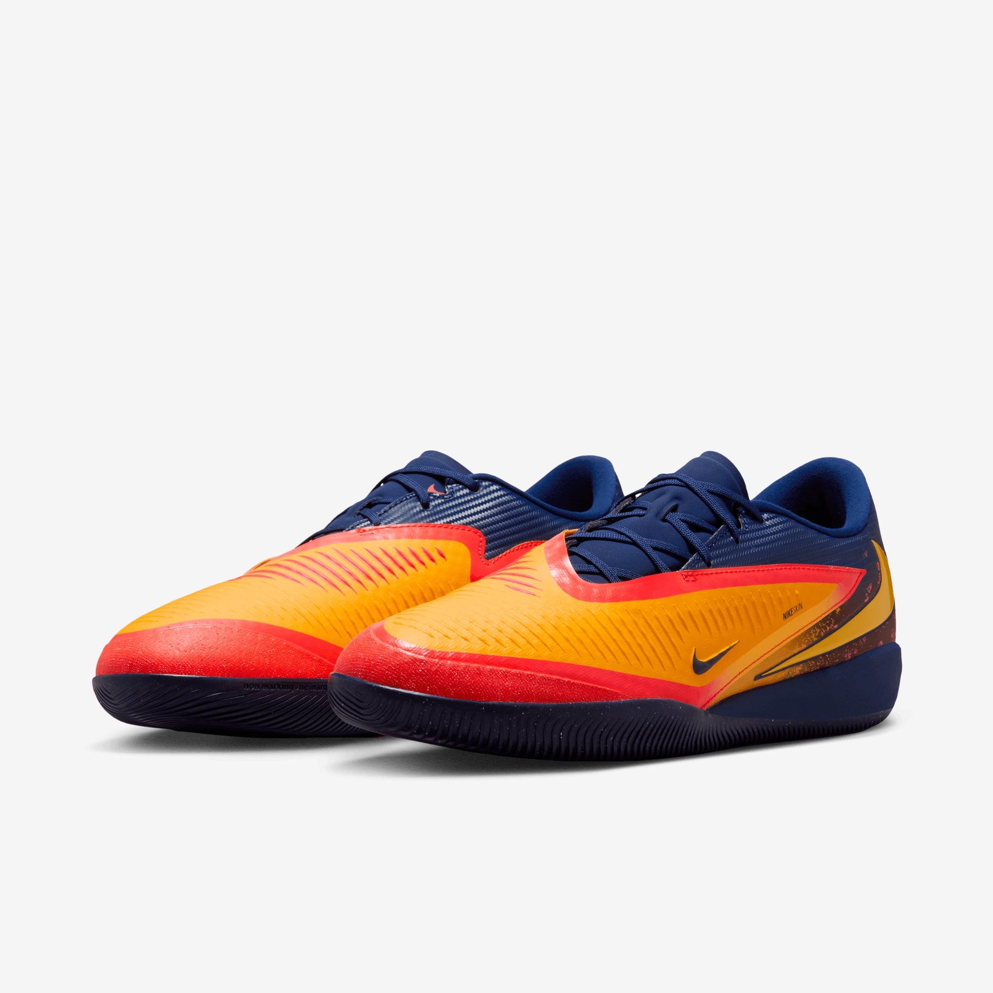 Nike Phantom 6 Low Academy "Erling Haaland" Indoor/Court Soccer Shoes - Laser Orange/Lemon Venom-Blue Void
