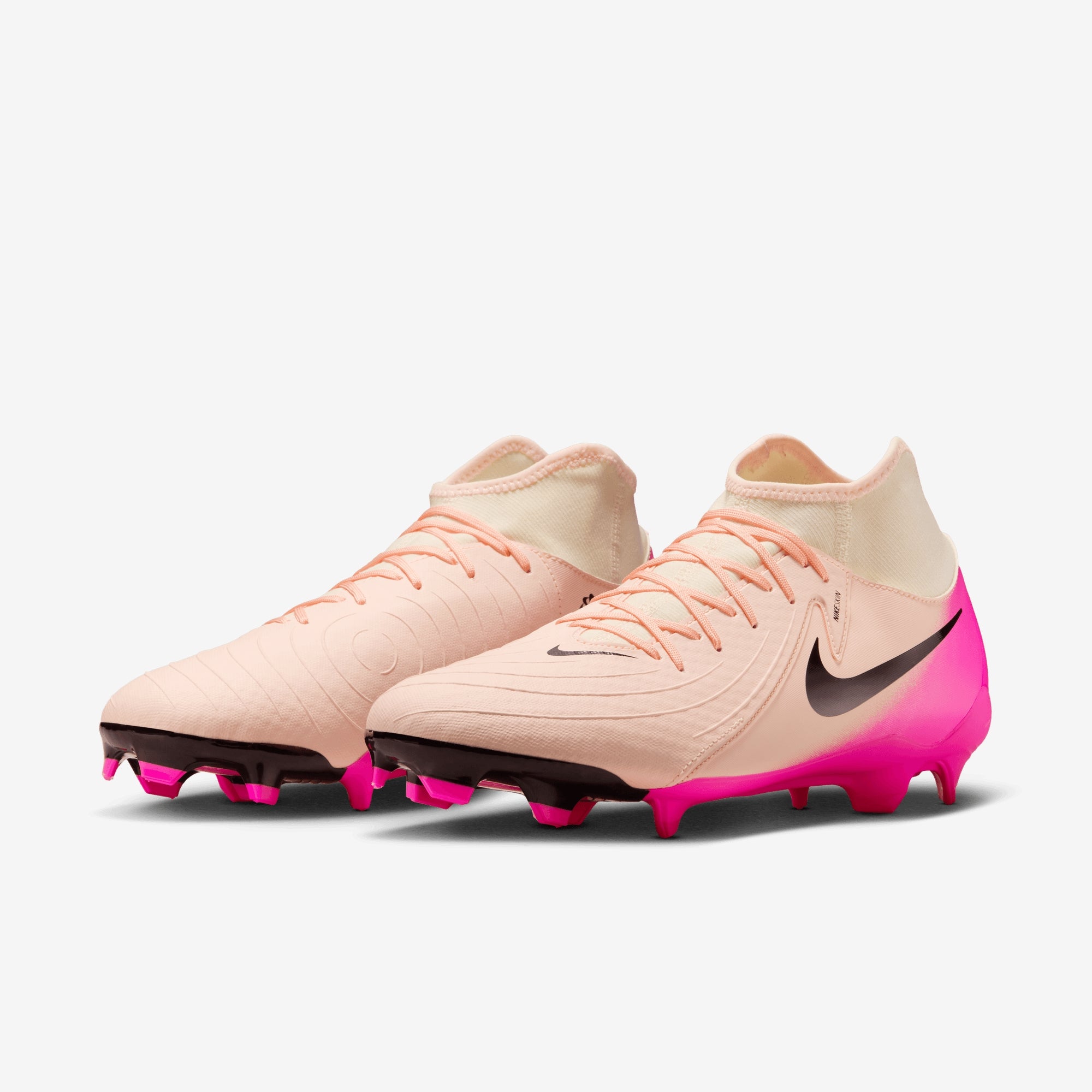 Nike Phantom Luna 2 Academy MG High-Top Soccer Cleats - Crimson Tint/Black-Pink Blast