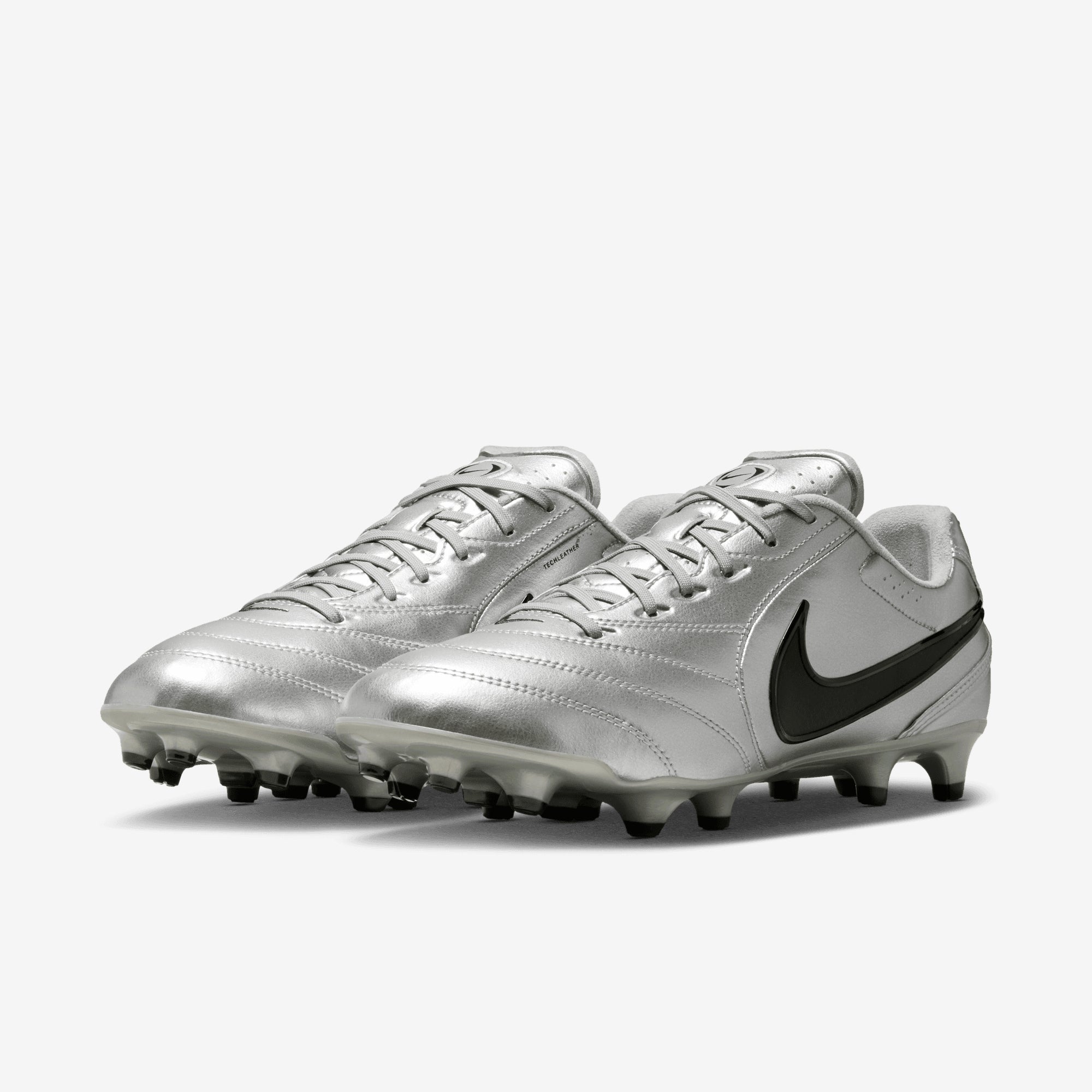Nike Tiempo Ligera Pro Firm-Ground Low-Top Soccer Cleats - Metallic Silver/Black