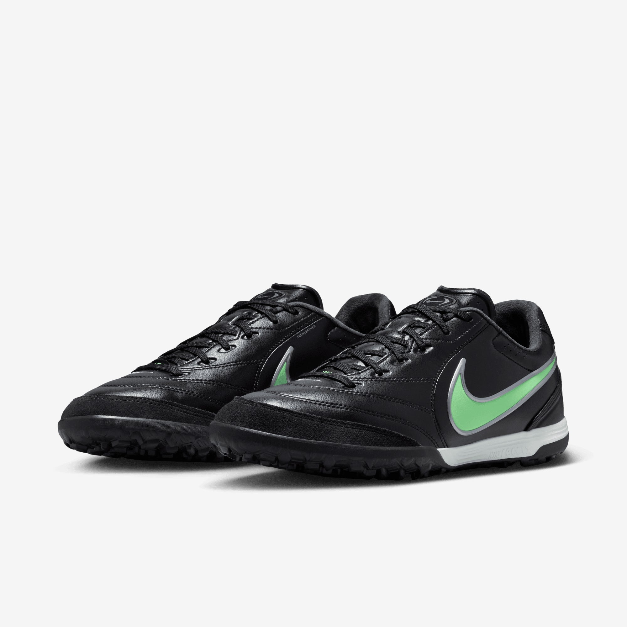 Nike Tiempo Ligera Pro Turf Low-Top Soccer Shoes - Black/Illusion Green-Black