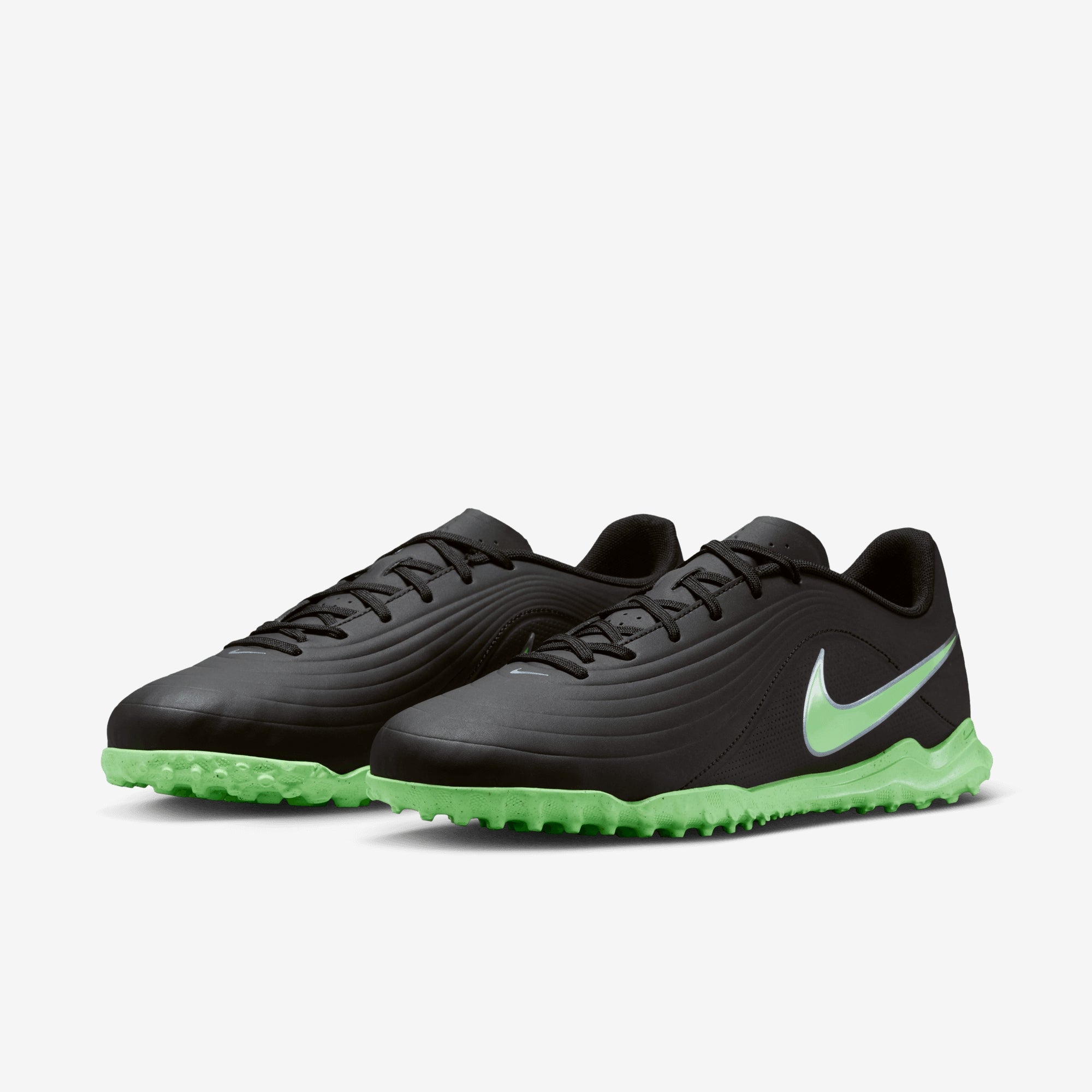 Nike Tiempo Maestro Club Turf Low-Top Soccer Shoes - Black/Illusion Green-Black