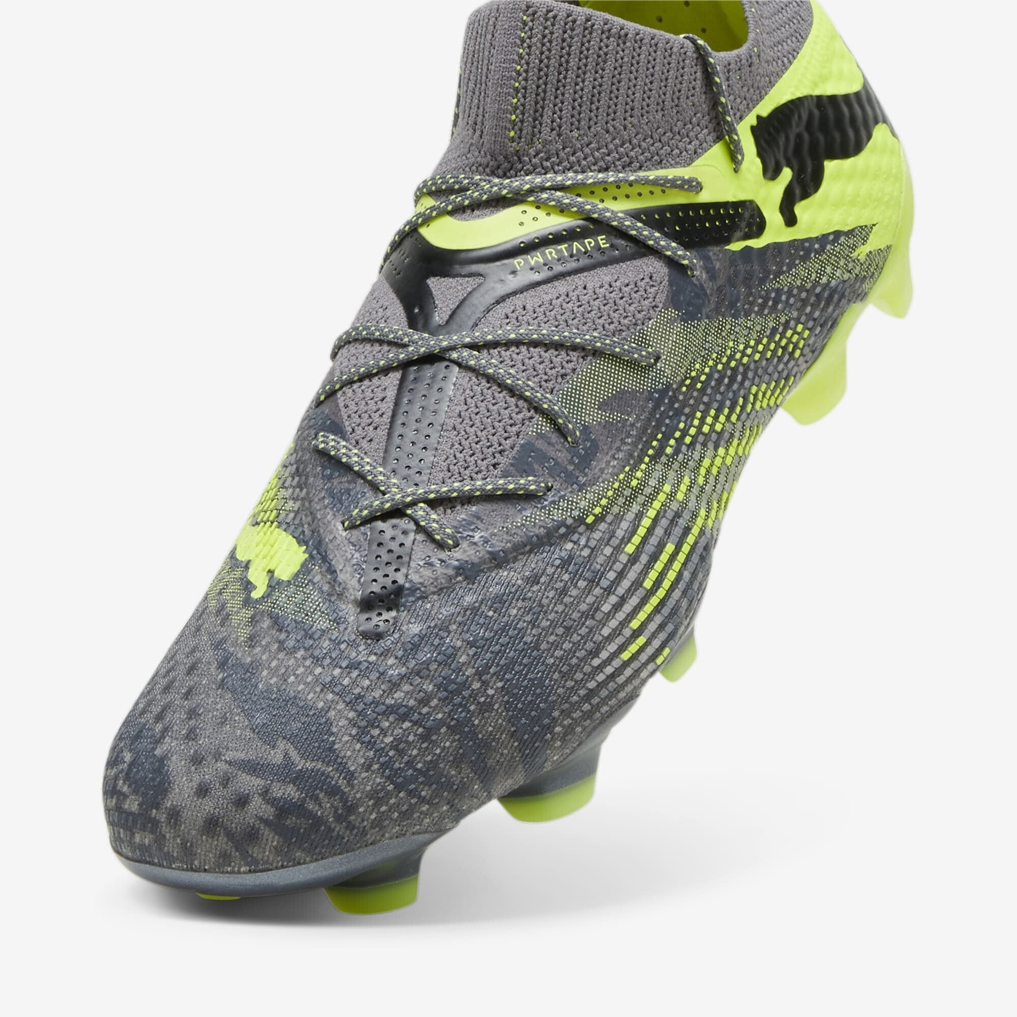 PUMA FUTURE 7 ULTIMATE Firm/Artificial-Ground Low-Top Soccer Cleats - Strong Grey-Cool Dark Grey-Electric Lime