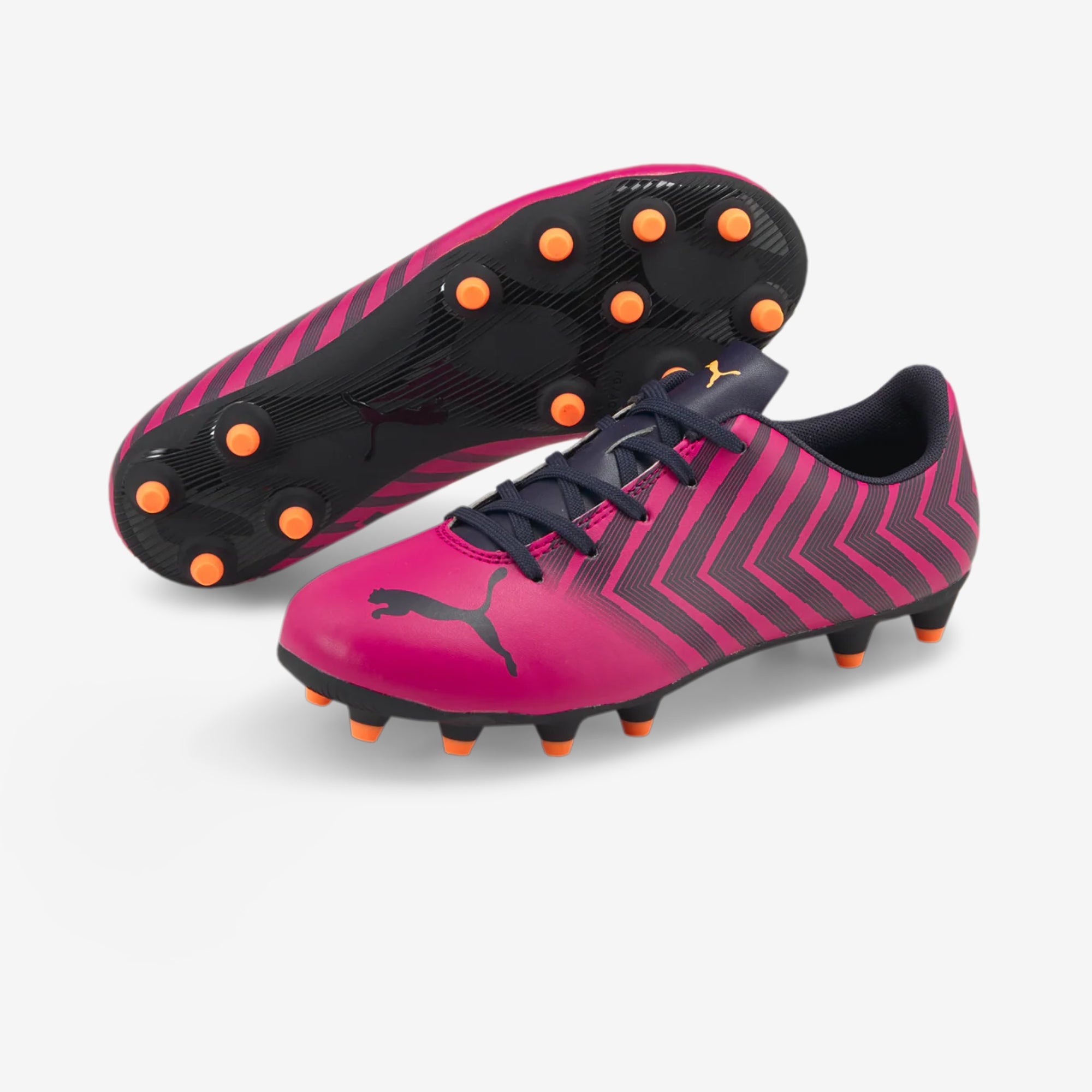 PUMA Jr. TACTO II Little/Big Kids' Firm/Artificial-Ground Low-Top Soccer Cleats - Fuchsia-Parisian Night