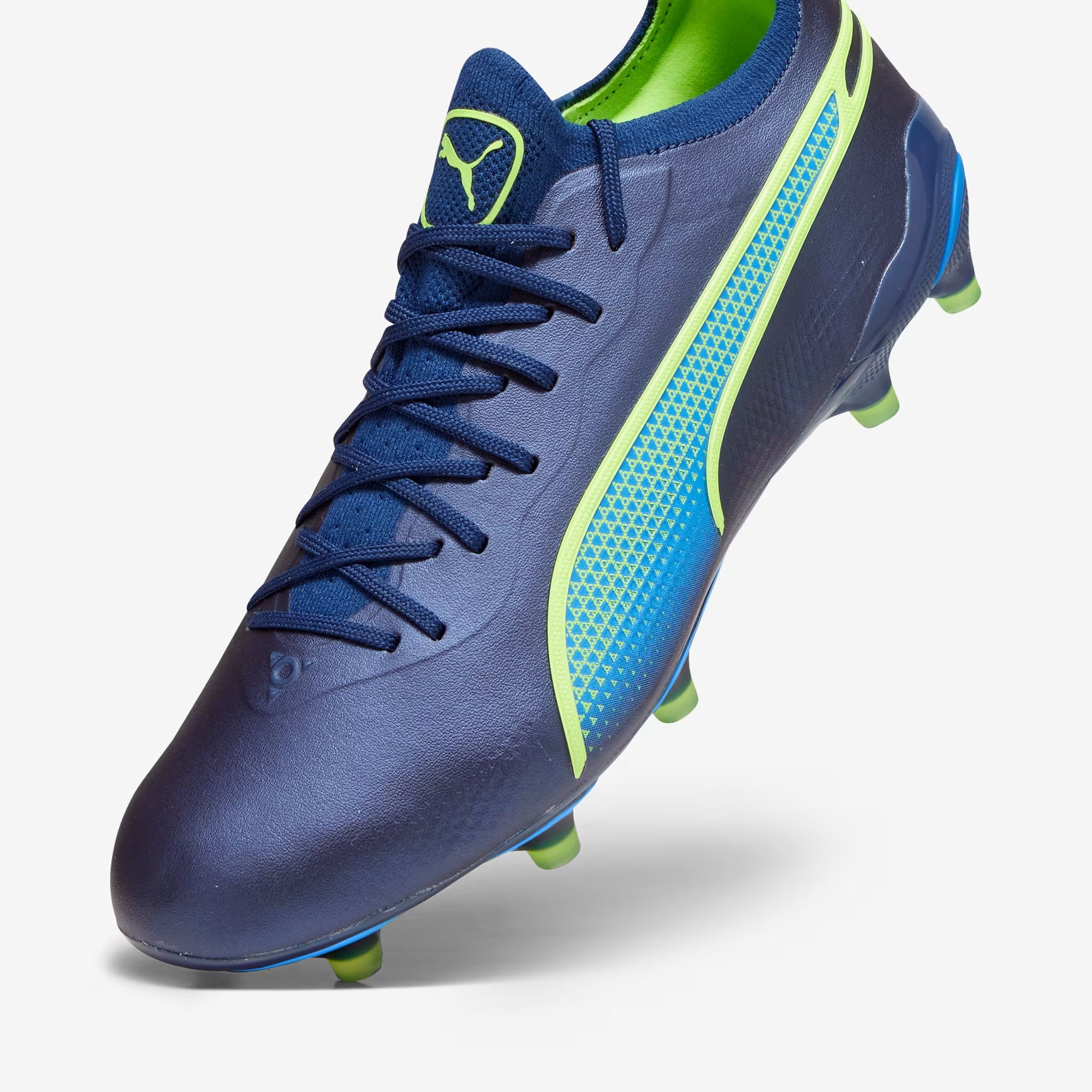 PUMA KING ULTIMATE Firm/Artificial-Ground Low-Top Soccer Cleats - Persian Blue-Pro Green-Ultra Blue