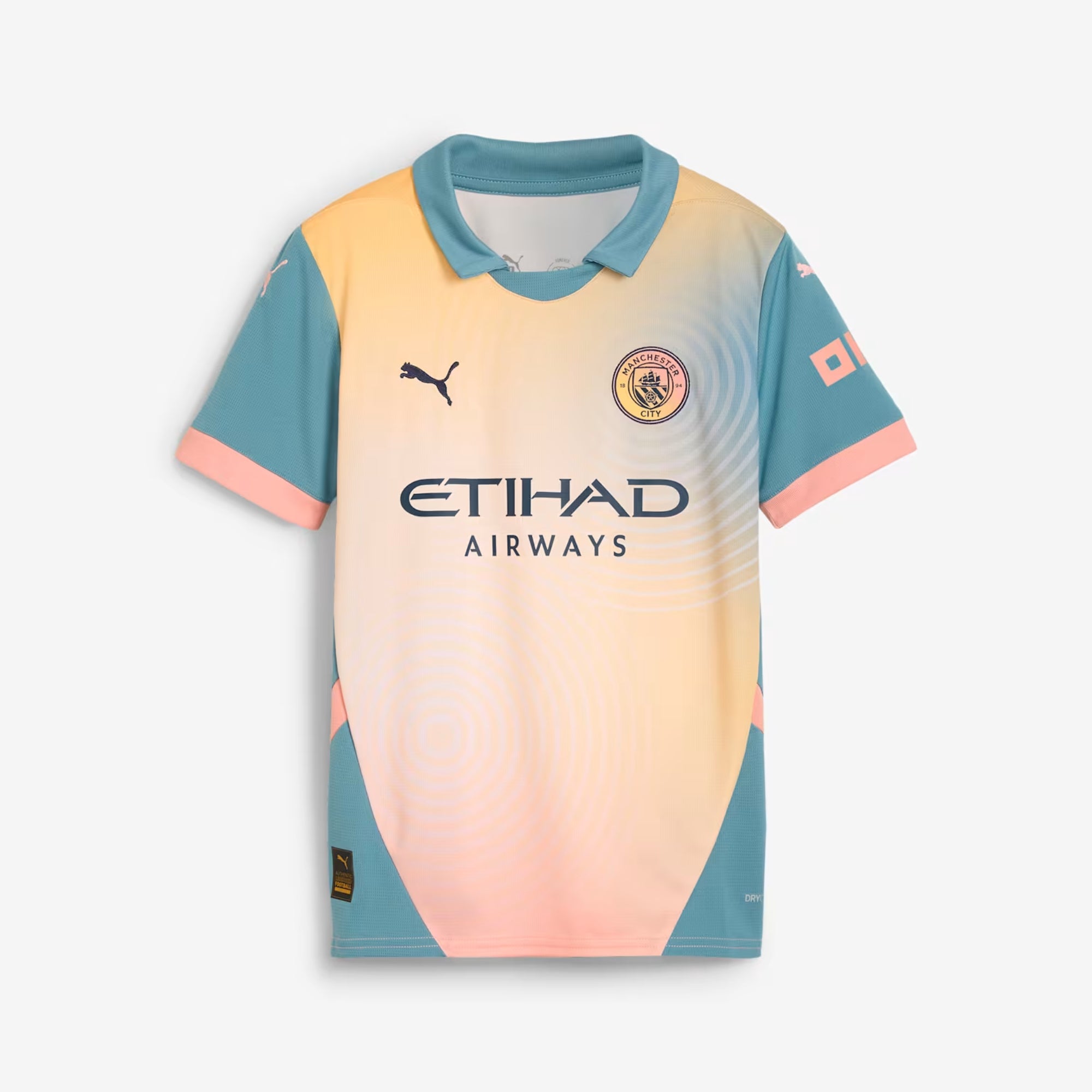 PUMA Manchester City 2024/25 Stadium Fourth Big Kids' dryCELL Soccer Replica Jersey - Rosebay-Bold Blue