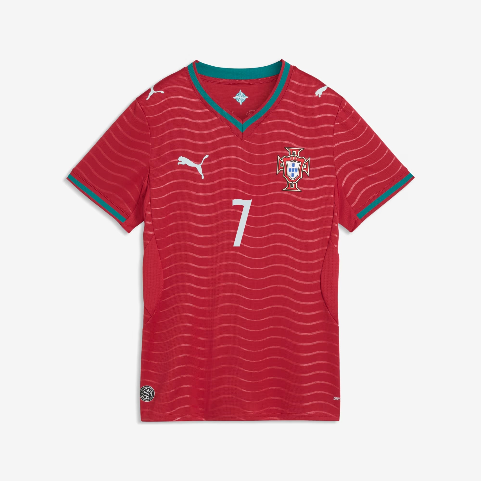 PUMA Portugal 2026 Stadium Home Ronaldo Women's Soccer Jersey - Club Red-Green Lagoon