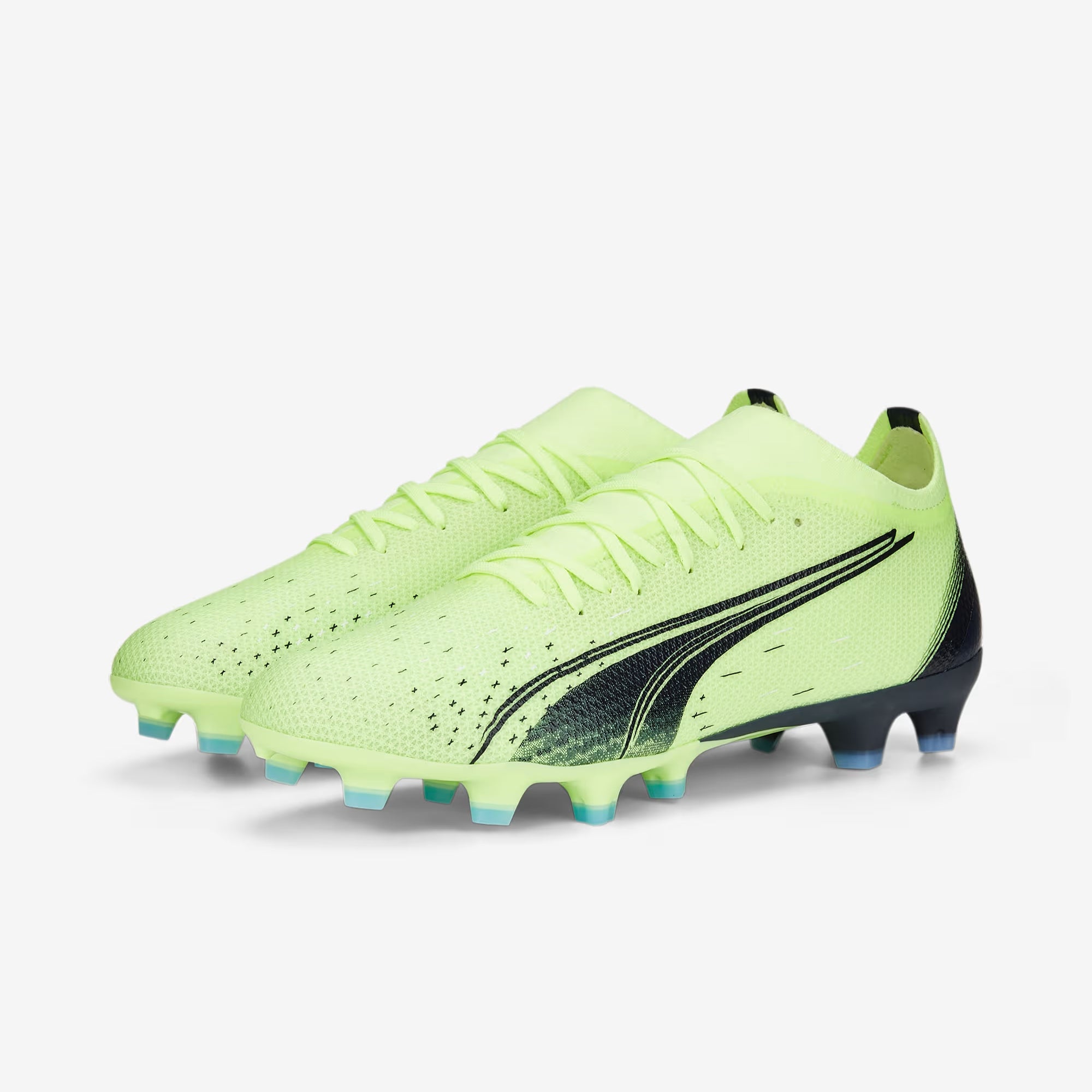PUMA ULTRA MATCH Firm/Artificial-Ground Low-Top Soccer Cleats - Fizzy Light-Parisian Night-Blue Glimmer