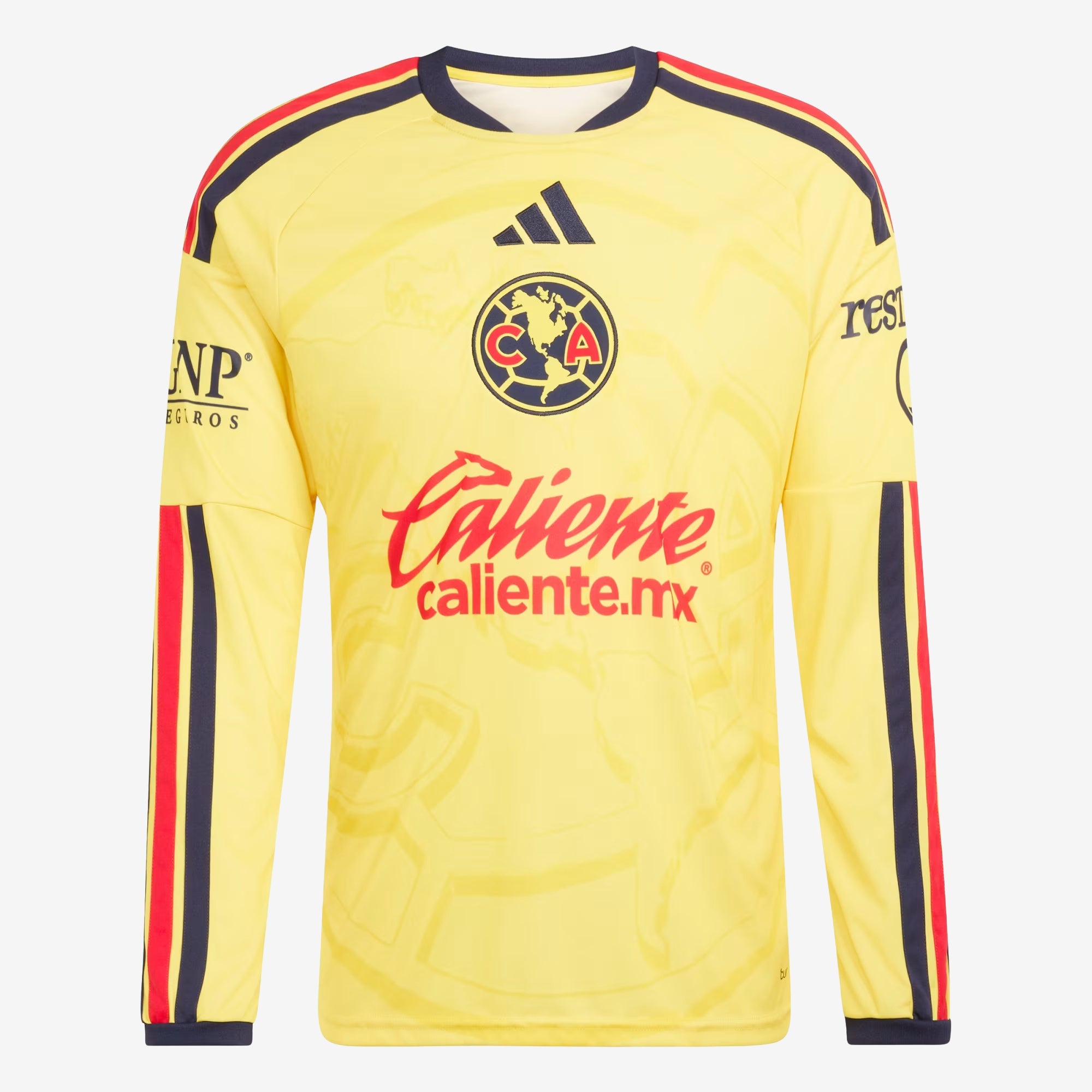 adidas Club America 2026/27 Stadium Home Men's Soccer Long-Sleeve Jersey - Impact Yellow / Legend Ink