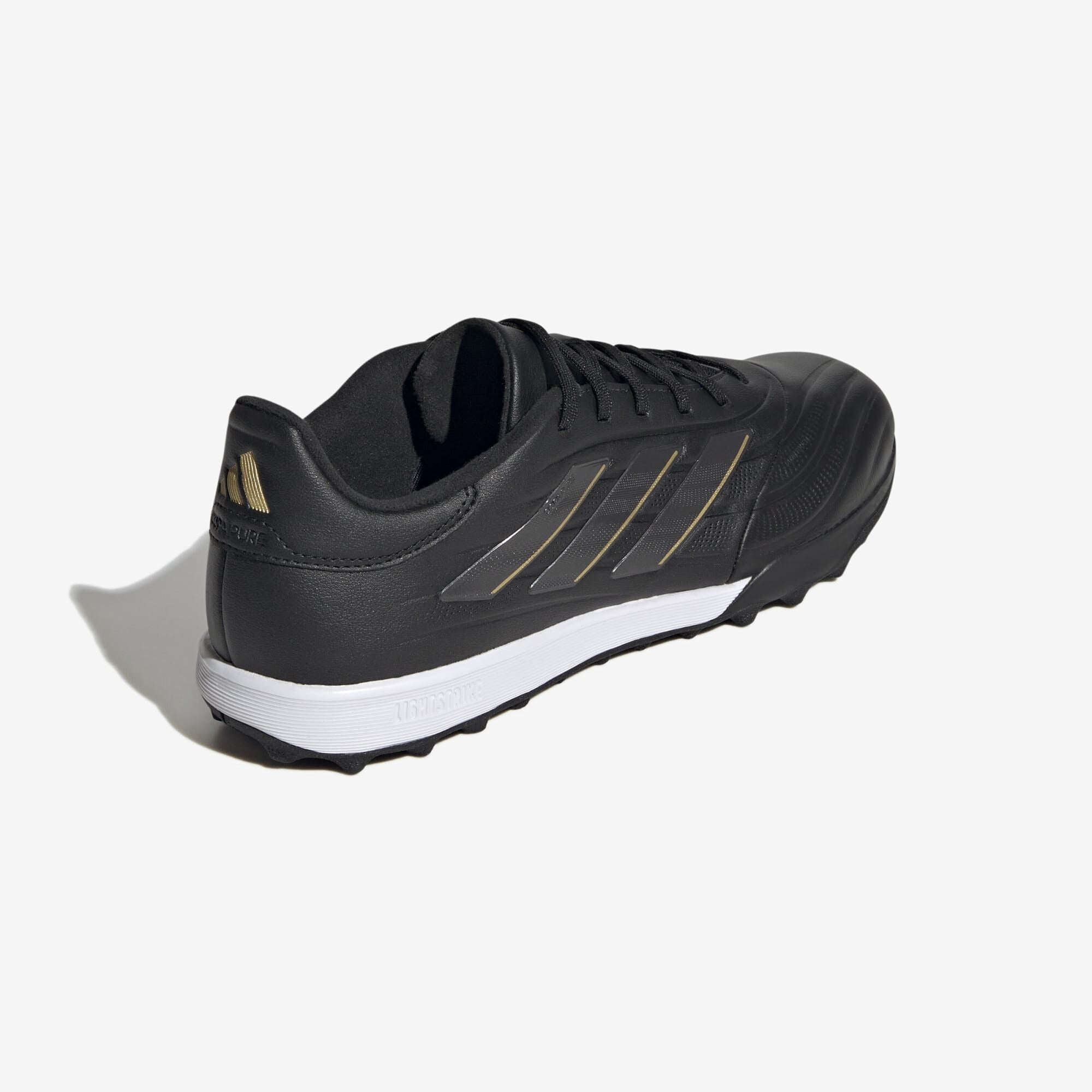 adidas Copa Pure 2 League Turf Low-Top Soccer Shoes - Core Black / Carbon / Gold Metallic