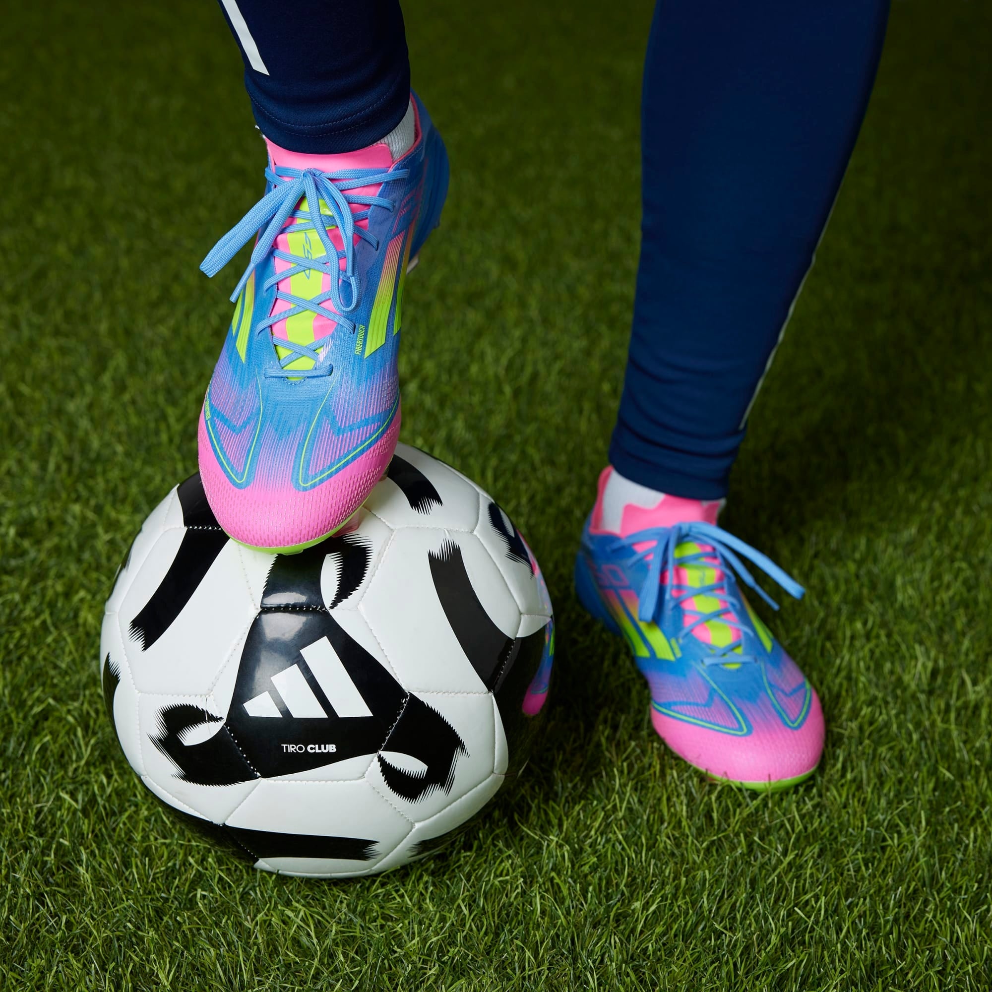 adidas F50 Elite FG Low-Top Soccer Cleats - Blue Fusion / Lucid Lemon / Lucid Pink