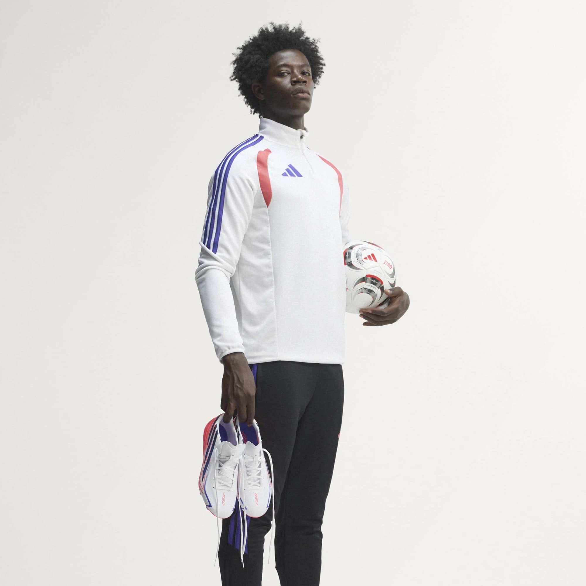 adidas F50 Hyperfast League Firm-Ground Low-Top Soccer Cleats - Ftwr White / Solar Purple / Solar Turbo