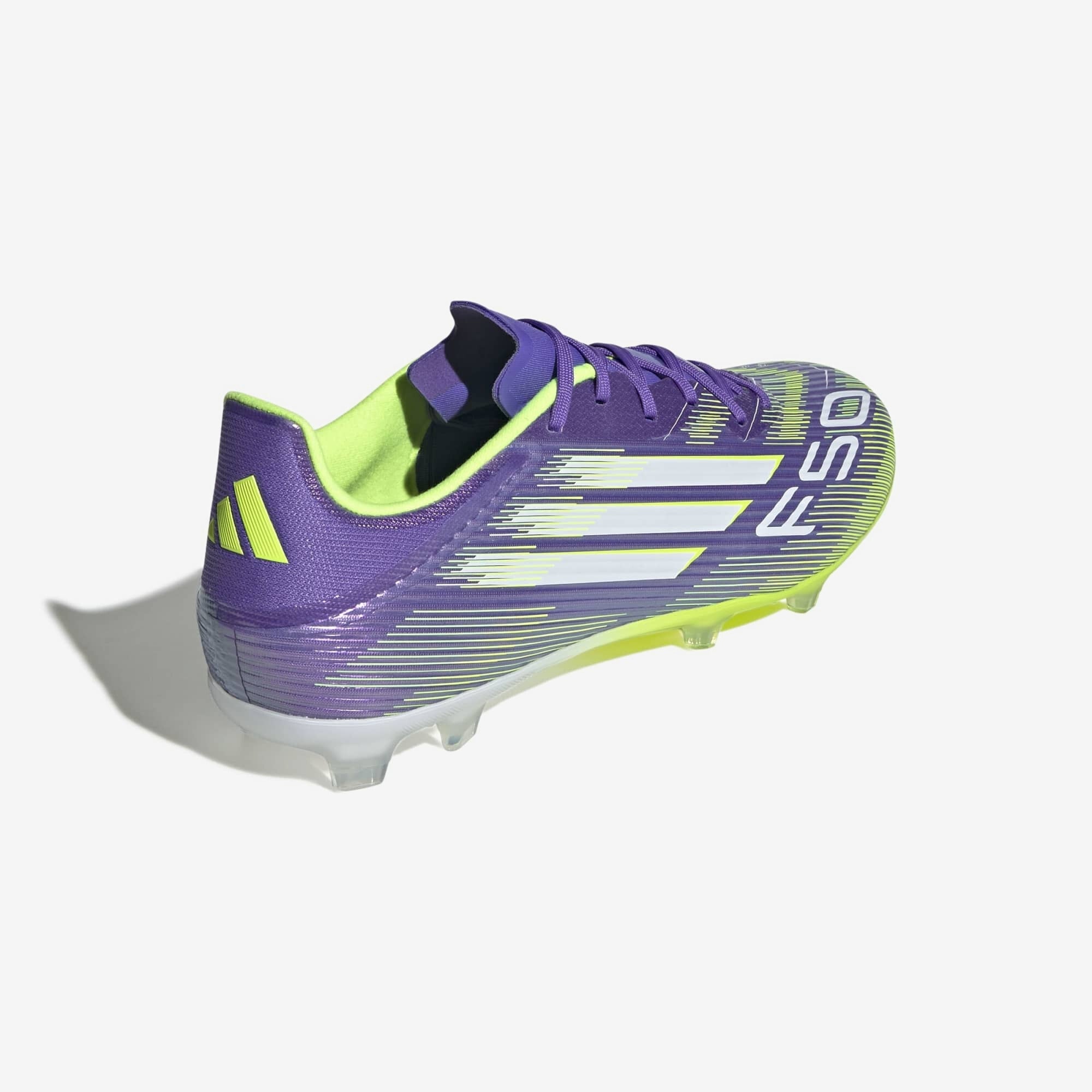 adidas F50 League Firm/Multi-Ground Low-Top Soccer Cleats - Purple Rush / Cloud White / Lucid Lemon