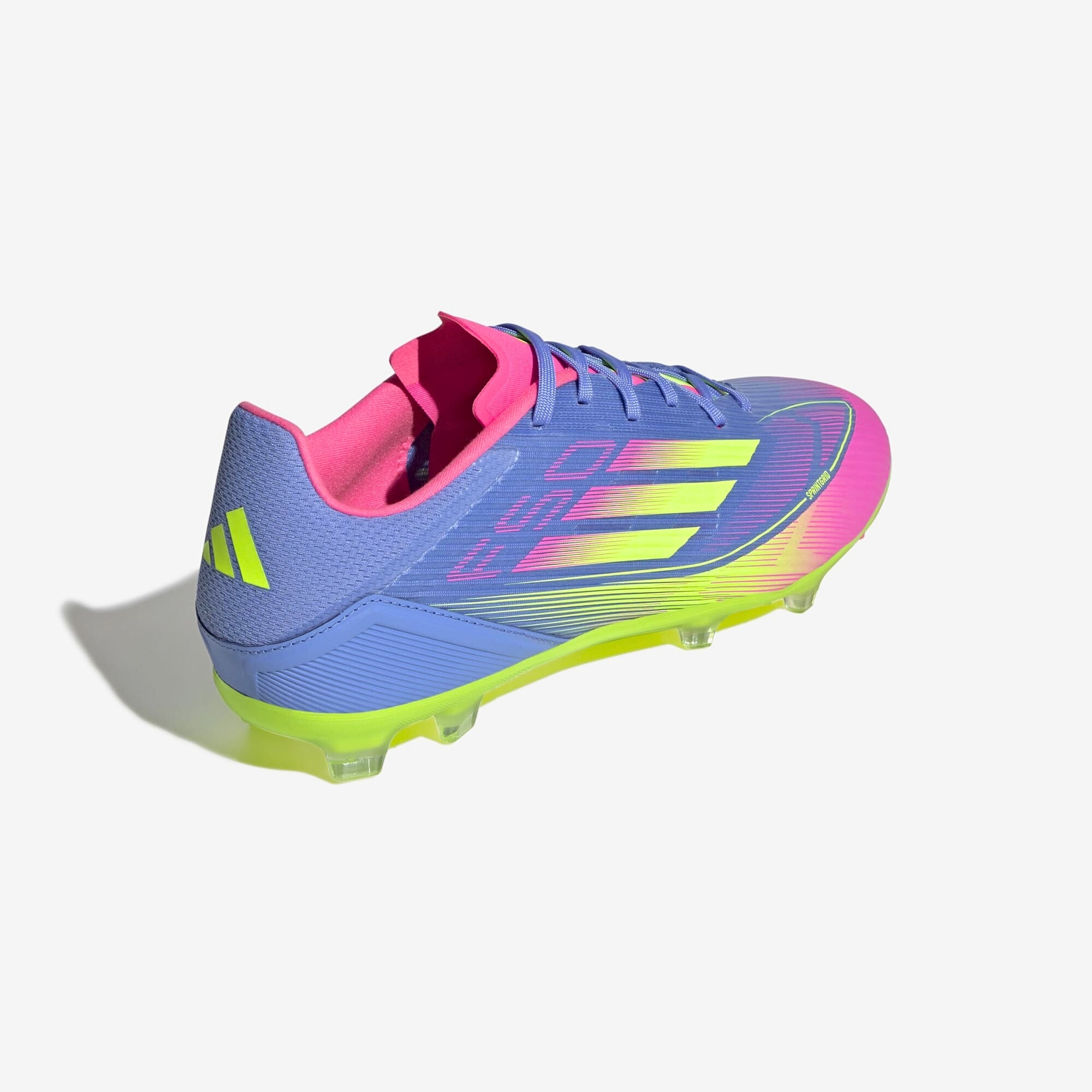 adidas F50 League FG/MG Low-Top Soccer Cleats - Blue Fusion / Lucid Lemon / Lucid Pink