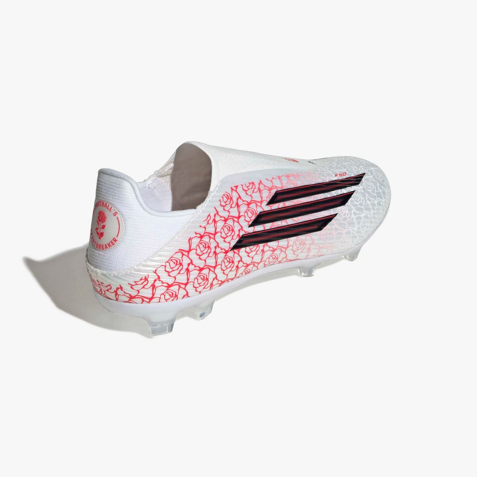 adidas F50 League Laceless LY Firm/Multi-Ground Low-Top Soccer Cleats - Cloud White / Core Black / Lucid Red