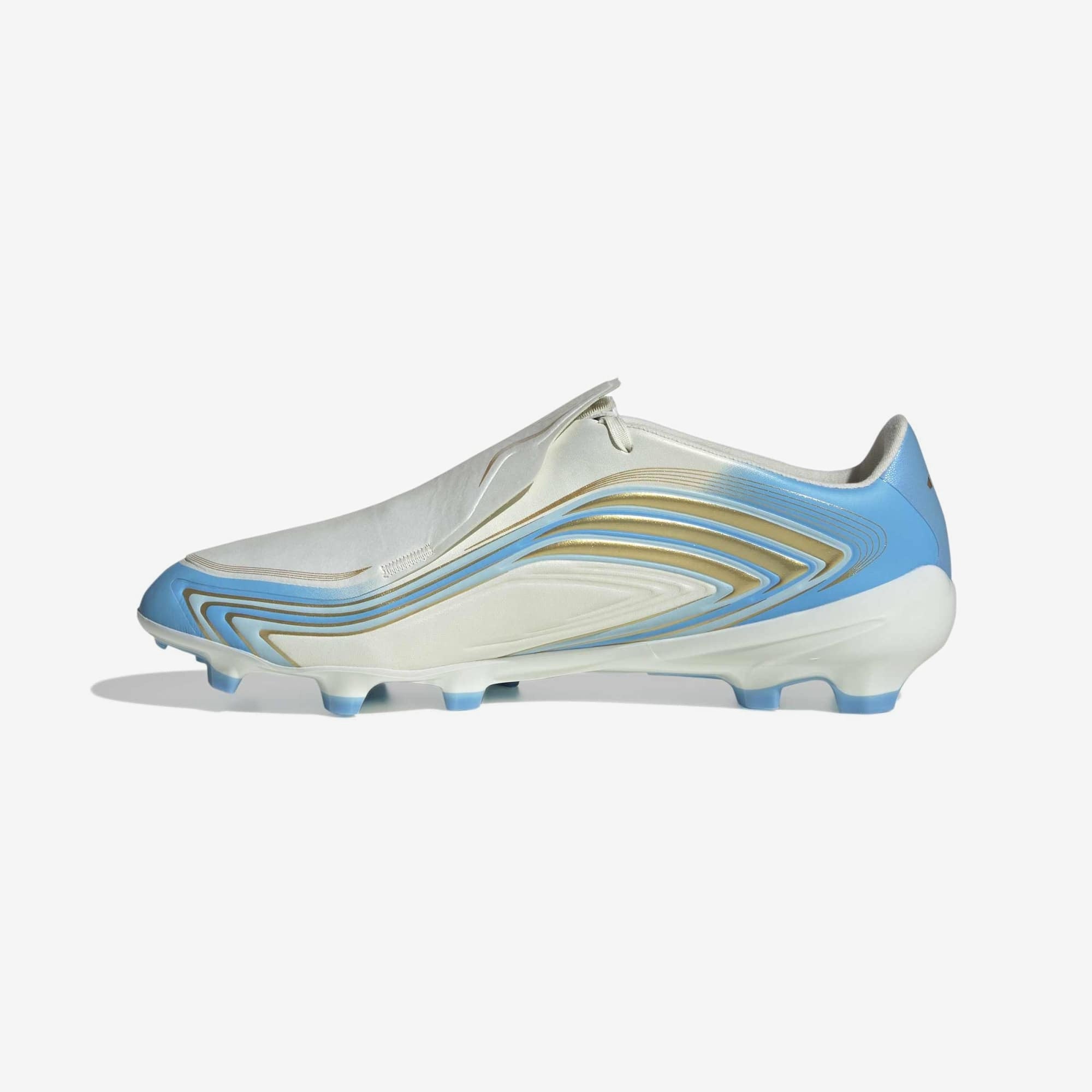 adidas F50 Messi League Firm-Ground Low-Top Soccer Cleats - Ivory / Semi Blue Burst / Icey Blue