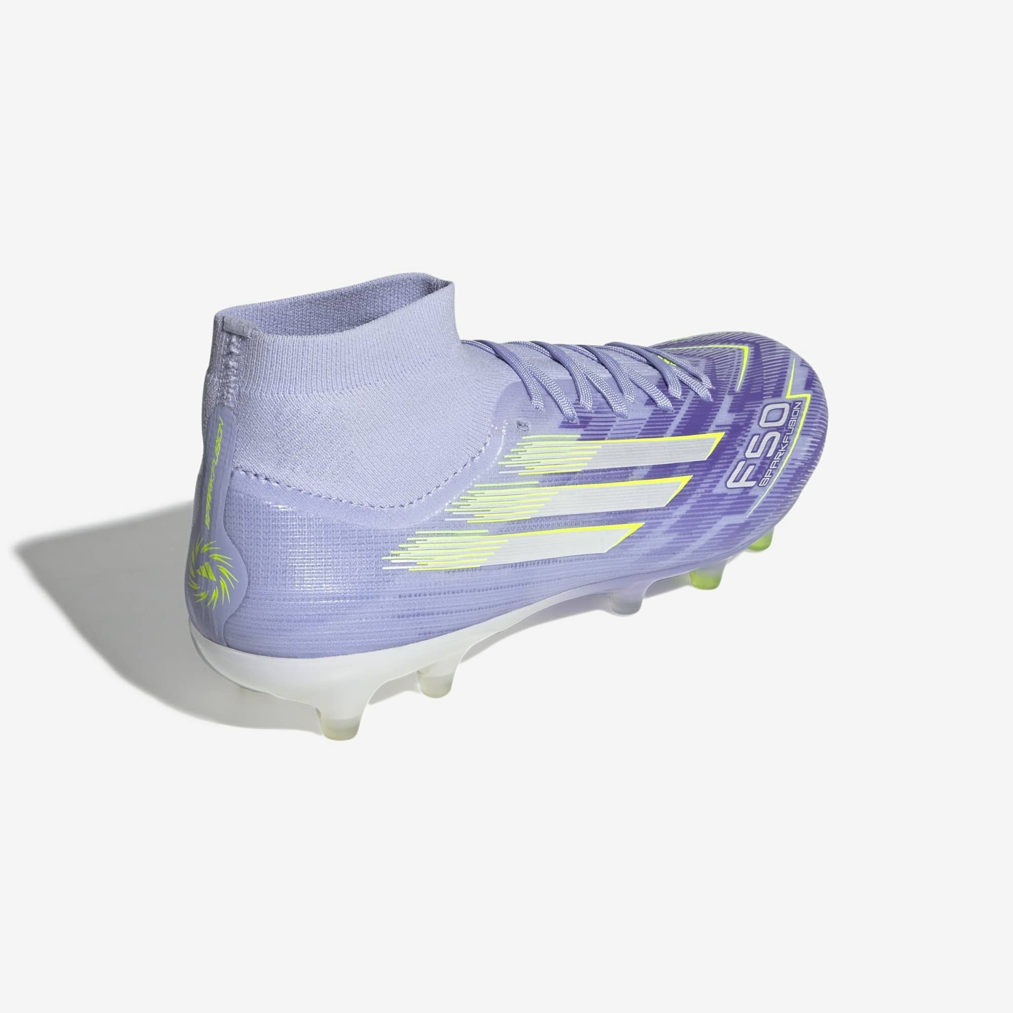 adidas F50 Sparkfusion Pro (Women's) Firm Ground/Artificial Grass High-Top Soccer Cleats - Violet Tone / Lucid Lemon / Purple Rush