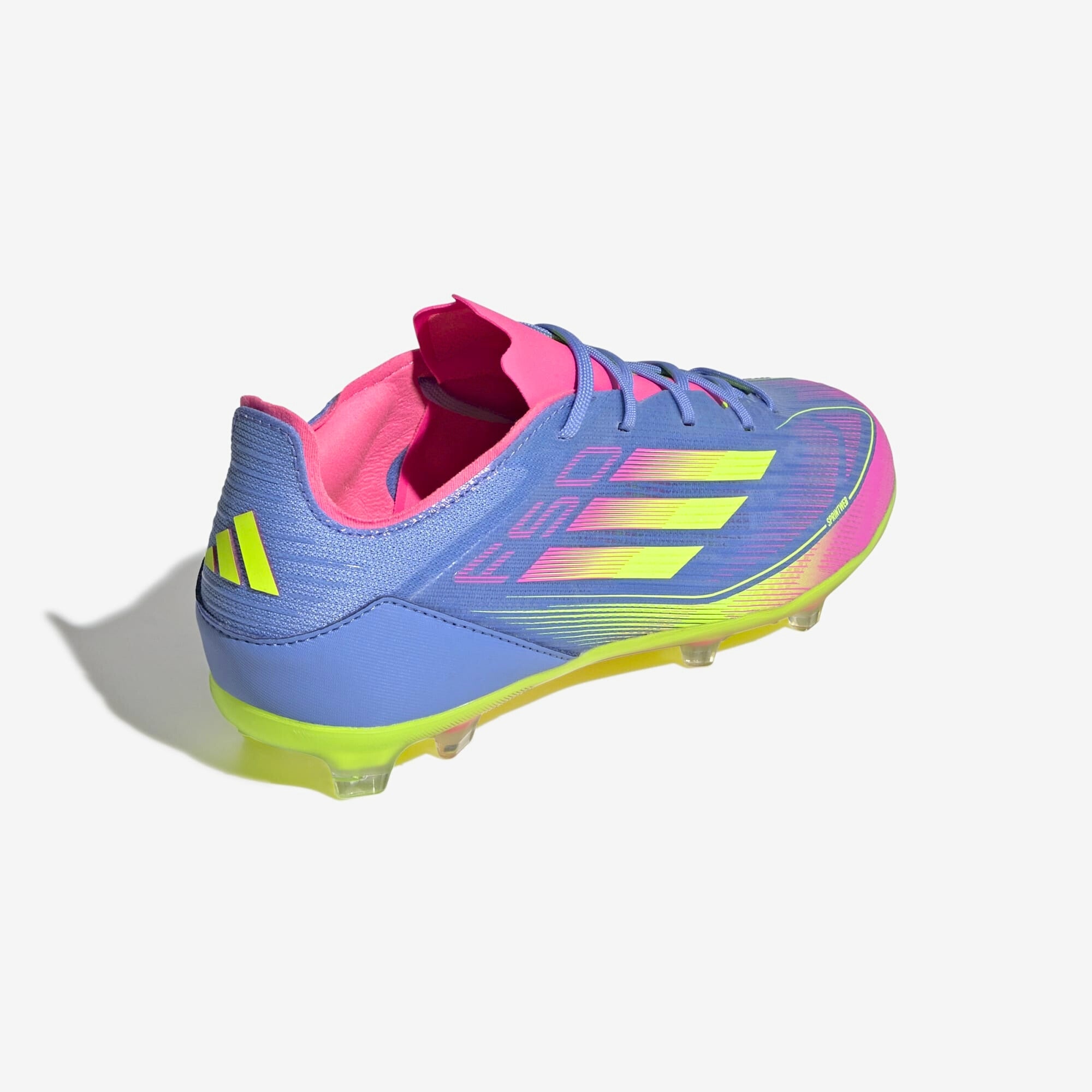 adidas Jr. F50 Elite Little/Big Kids' FG Low-Top Soccer Cleats - Blue Fusion / Lucid Lemon / Lucid Pink