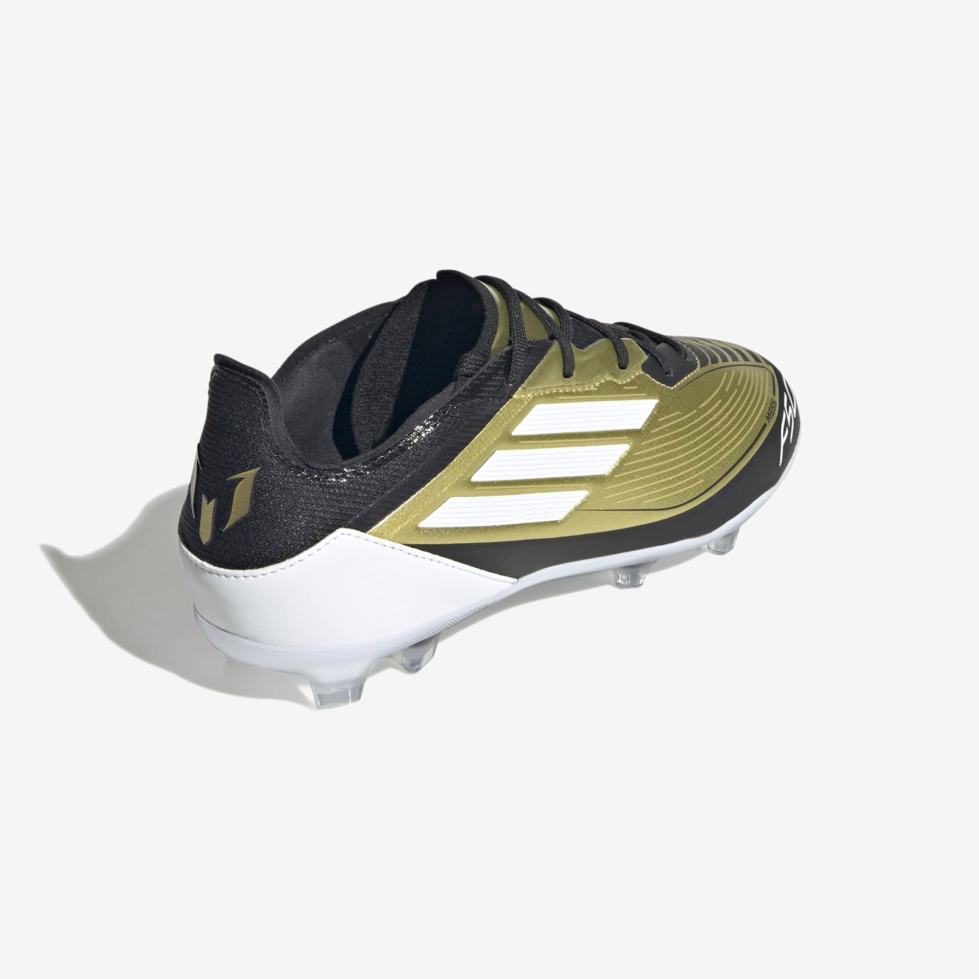 adidas Jr. Messi F50 Pro Little/Big Kids' FG Low-Top Soccer Cleats - Gold Metallic / Cloud White / Core Black