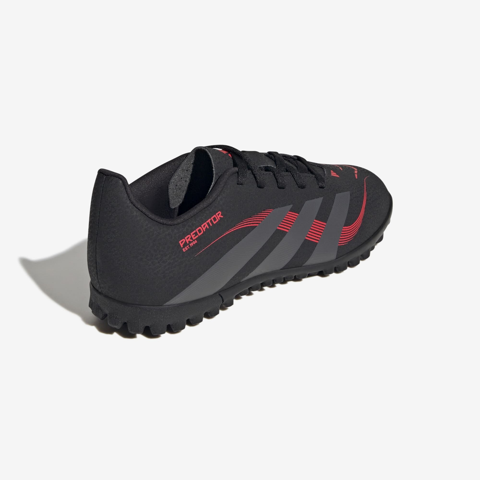 adidas Jr. Predator Club Big Kids' Turf Low-Top Soccer Shoes - Core Black / Grey Four / Lucid Red