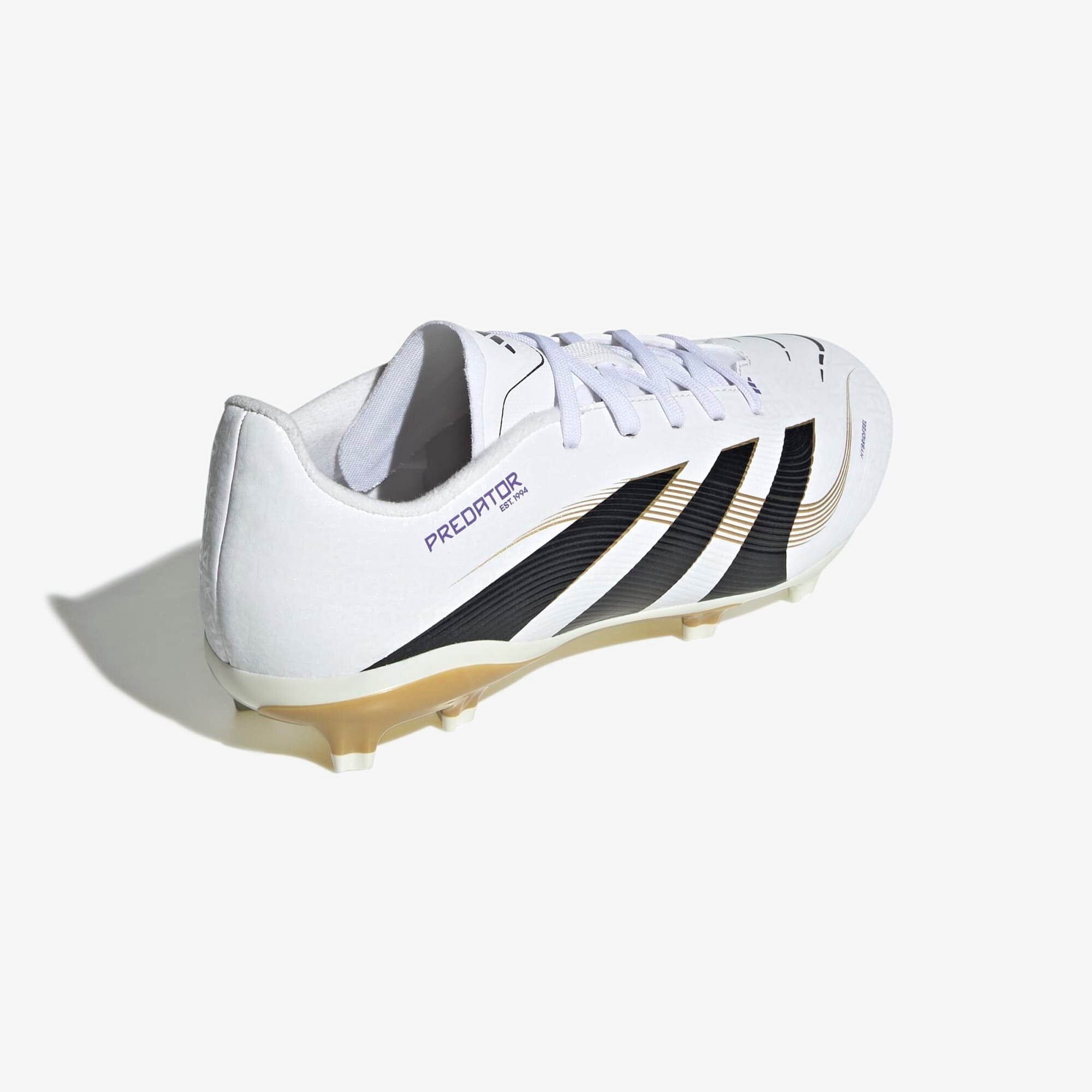 adidas Jr. Predator League Kids' FG Low-Top Soccer Cleats - Ftwr White / Core Black / Gold Met.