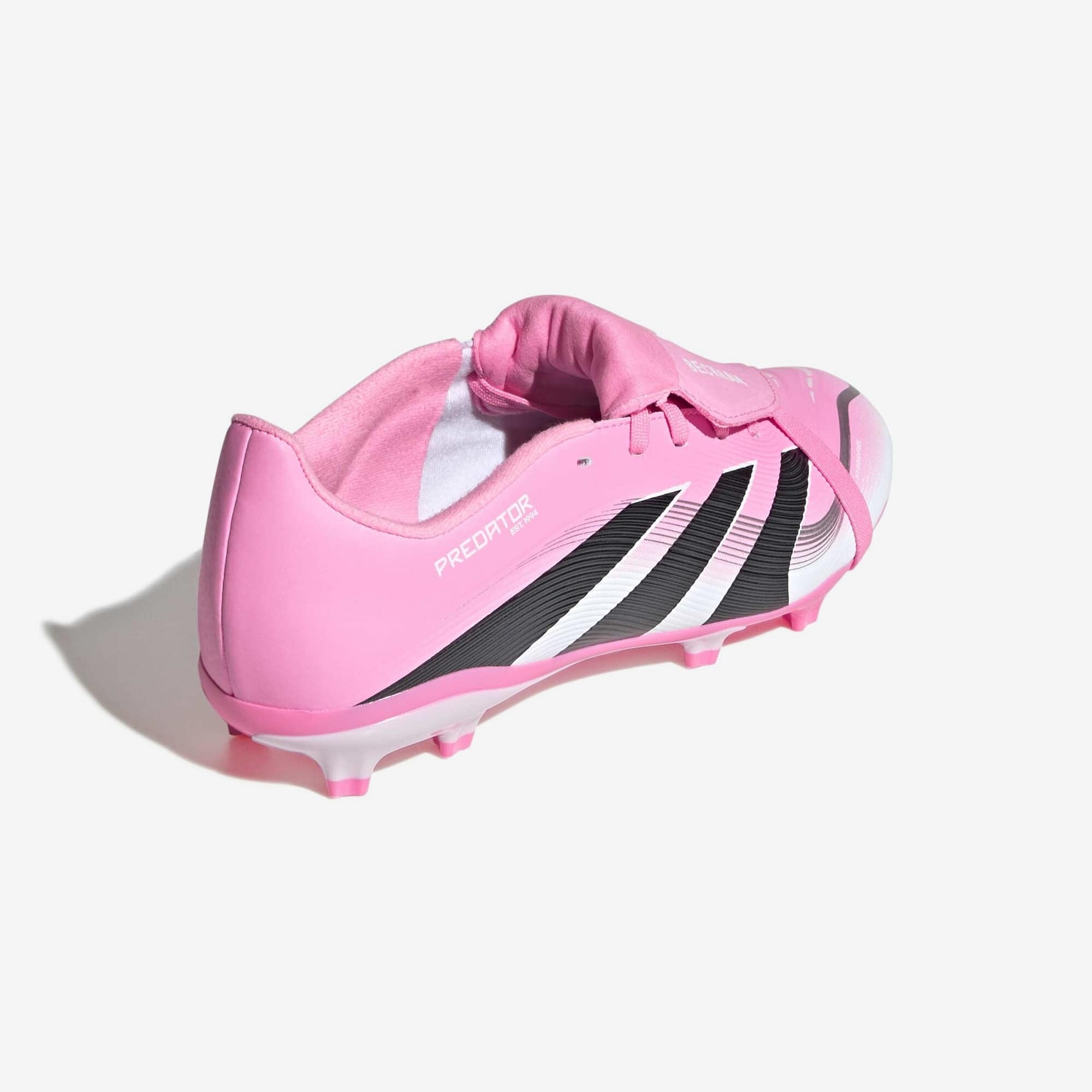 adidas Jr. Predator League Fold-Over Tongue Big Kids' Firm/Multi-Ground Low-Top Soccer Cleats - Beam Pink / Core Black / Cloud White