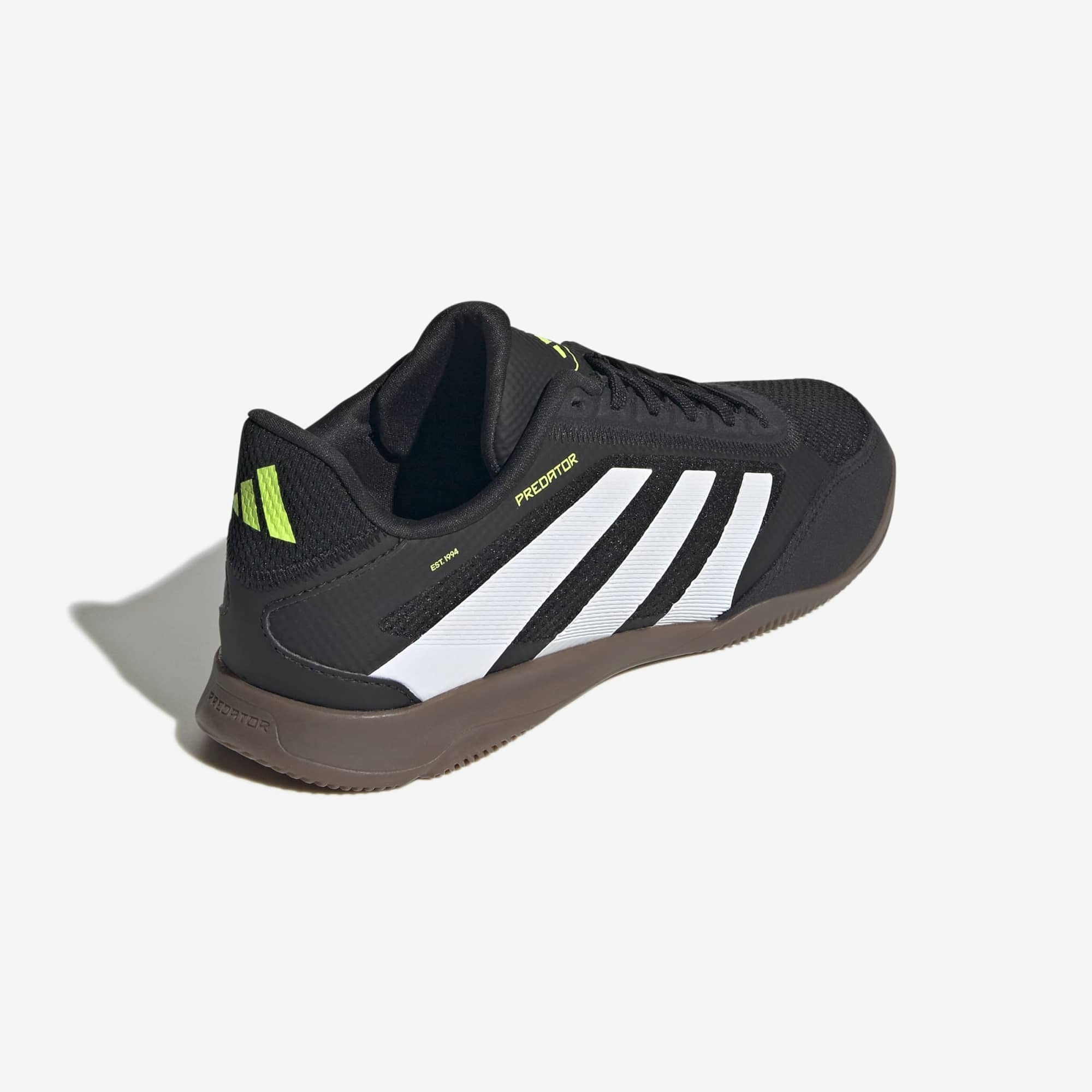 adidas Jr. Predator League Big Kids' Indoor/Court Low-Top Soccer Shoes - Core Black / Cloud White / Lucid Lemon