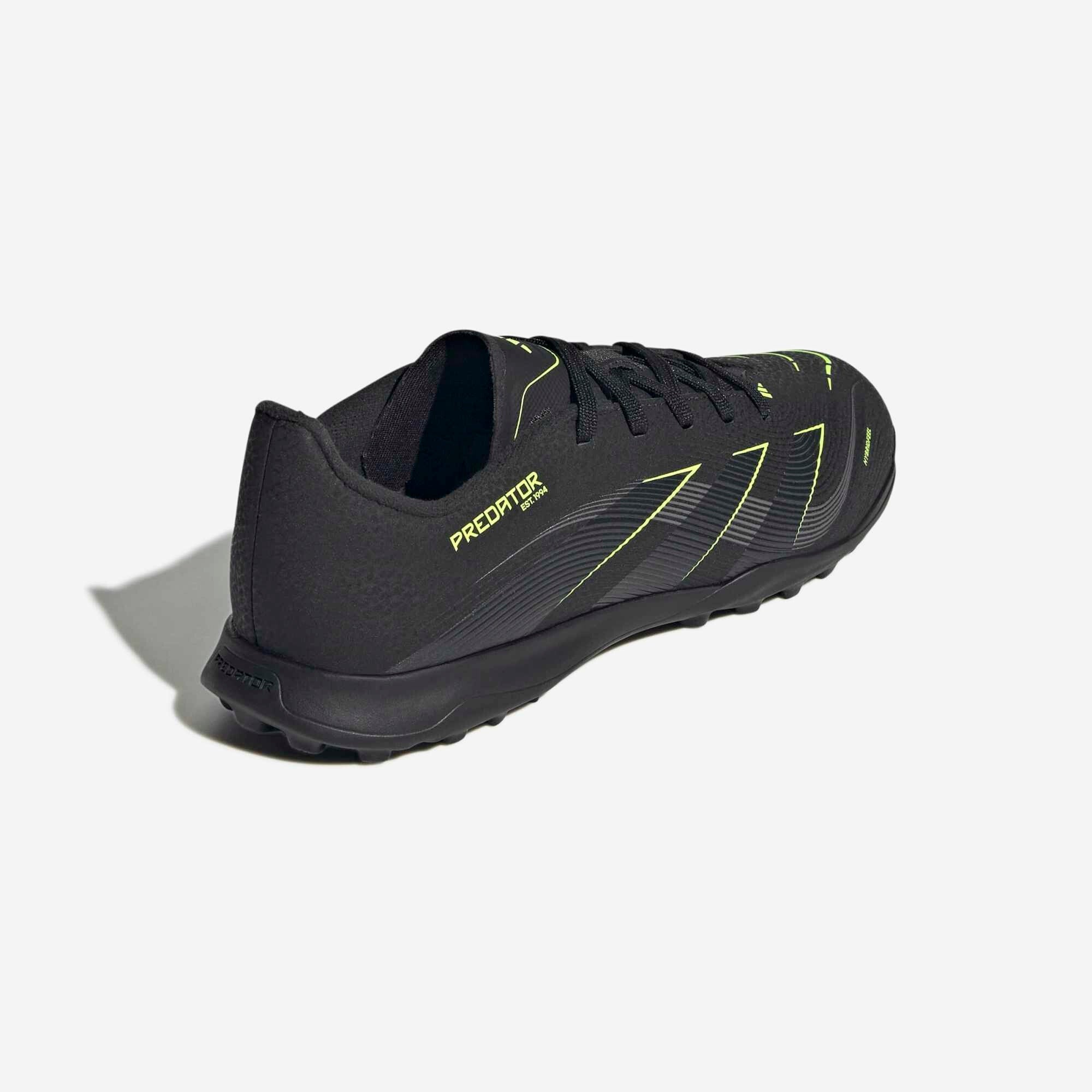 adidas Jr. Predator League Kids' Turf Low-Top Soccer Shoes - Core Black / Carbon / Lucid Lemon