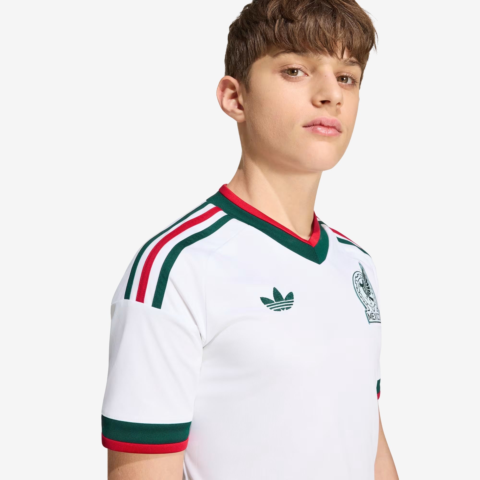 adidas Mexico 2026 Stadium Away Big Kids' Soccer Jersey - White