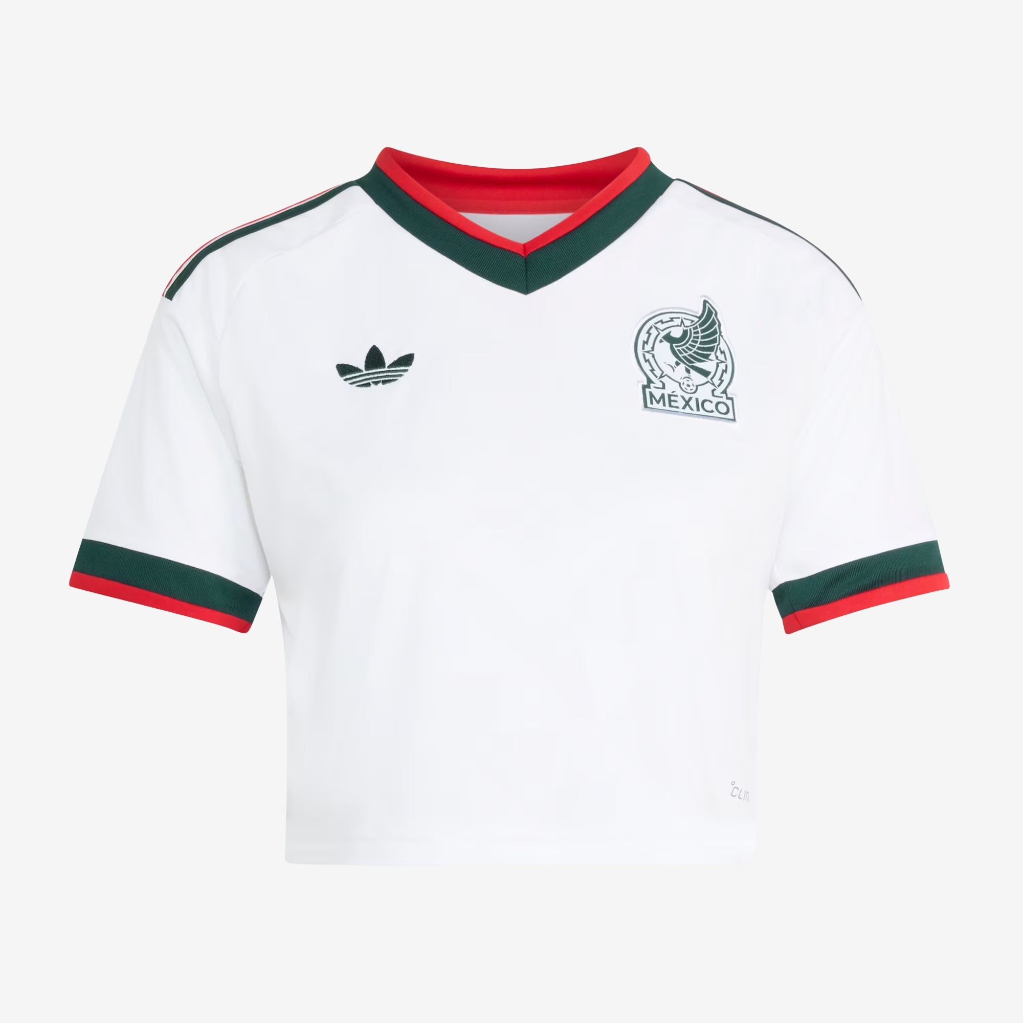 adidas Mexico 2026 Stadium Away Cropped Women's Soccer Jersey - White