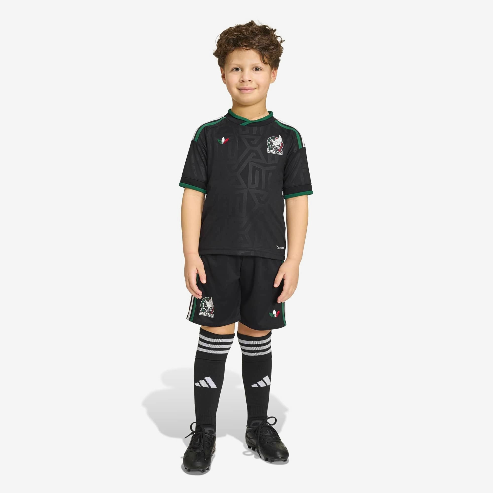 adidas Mexico 2026 Stadium Third Mini Little/Big Kids' Soccer Kit - Black