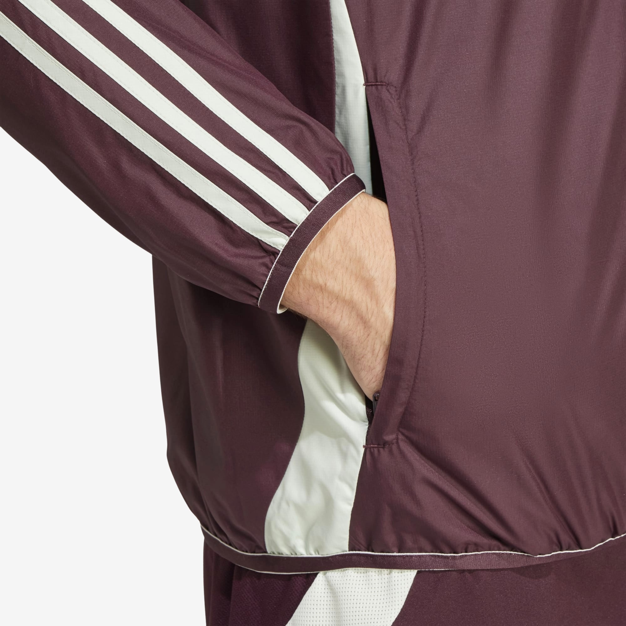 adidas Mexico Anthem Men's Full-Zip Soccer Jacket - Dark Burgundy / Linen Green