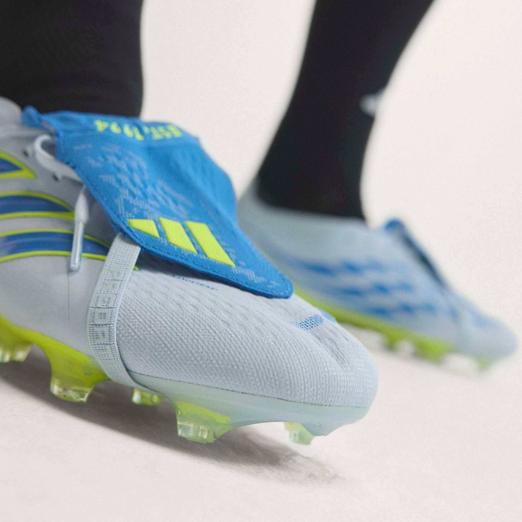 adidas Predator Elite Fold-Over Tongue Firm-Ground Low-Top Soccer Cleats - Crystal Sky / Ray Blue / Team Solar Yellow 2