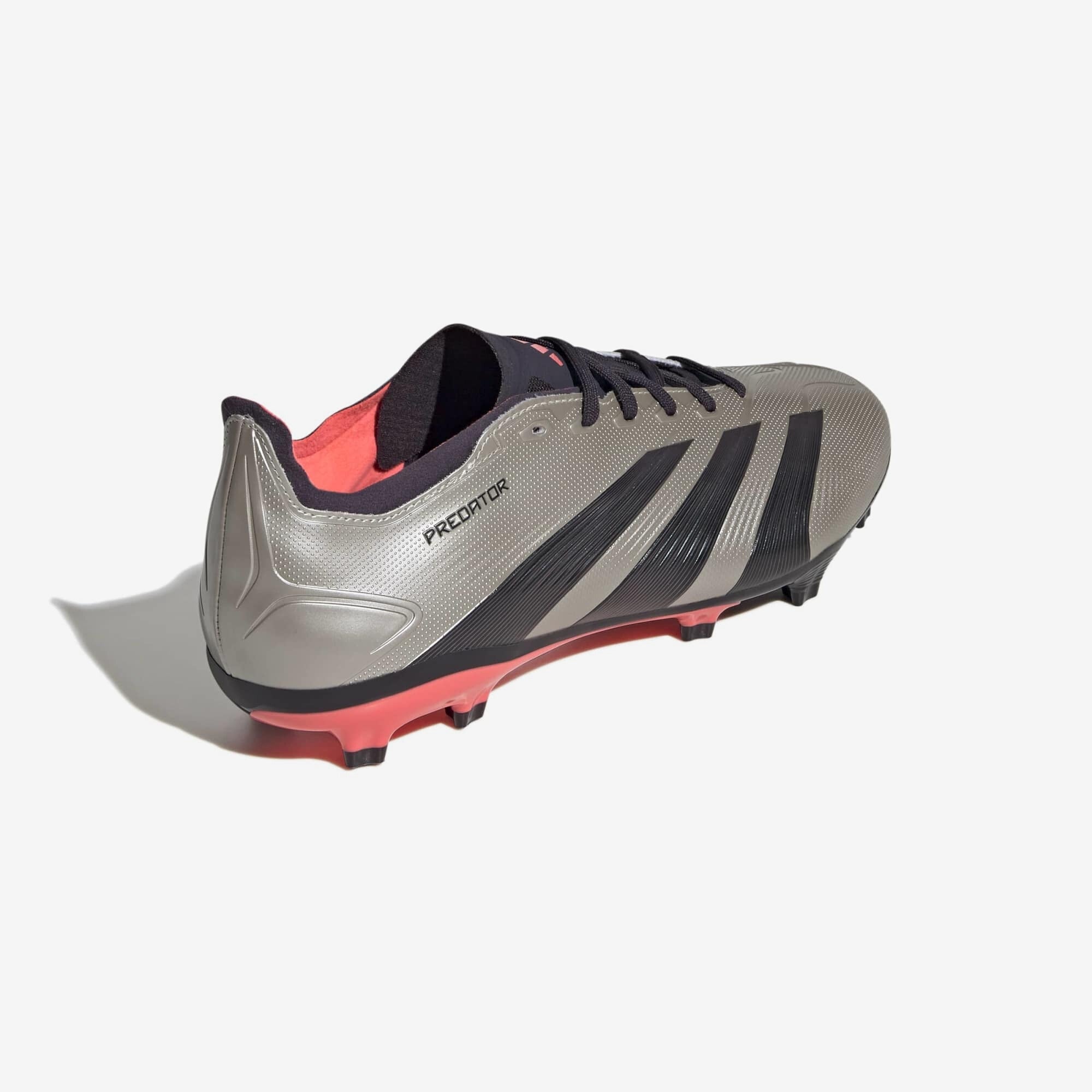 adidas Predator League Firm-Ground Low-Top Soccer Cleats - Platinum Metallic / Aurora Black / Turbo