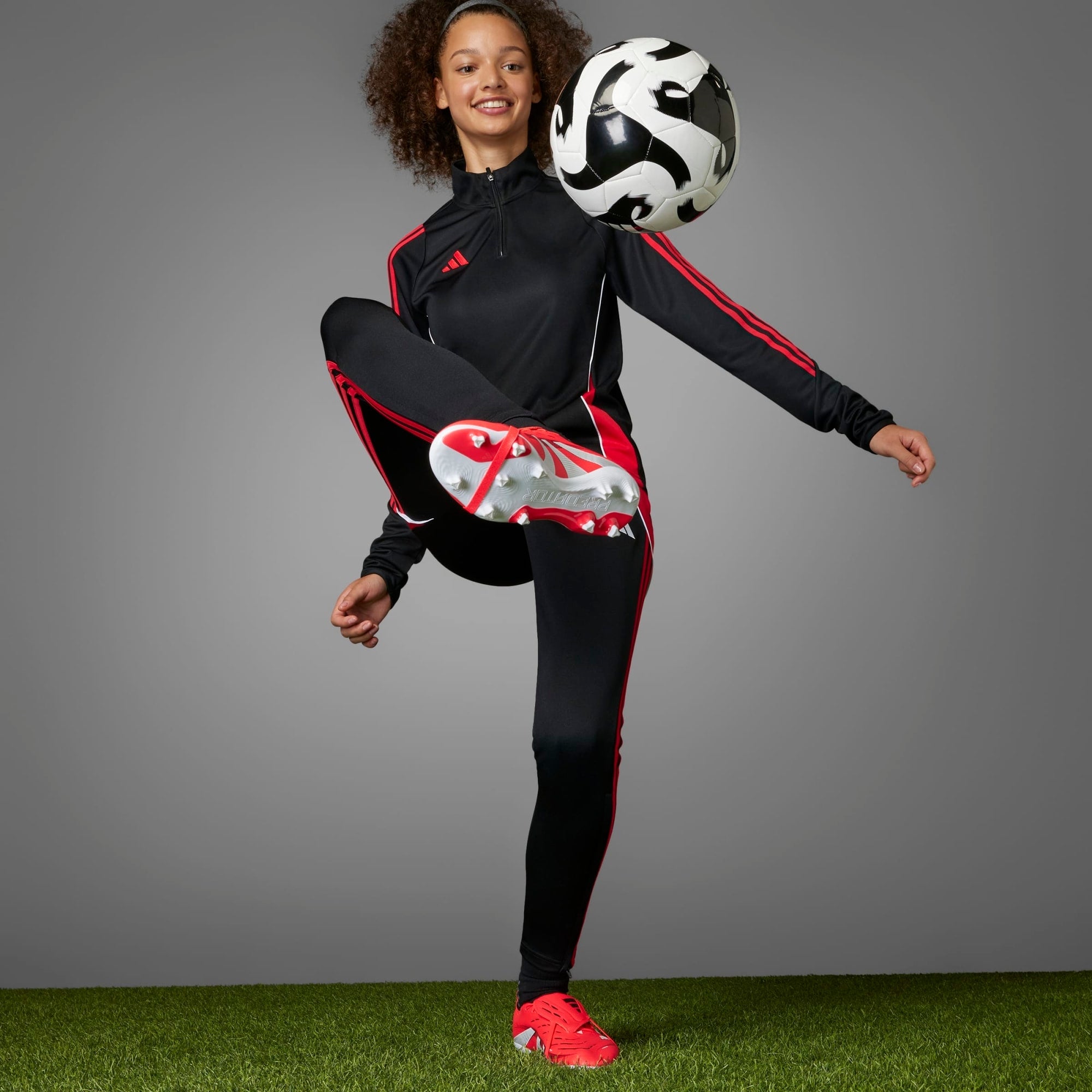 adidas Predator League Fold-Over Tongue Firm/Multi-Ground Low-Top Soccer Cleats - Lucid Red / Cloud White / Core Black