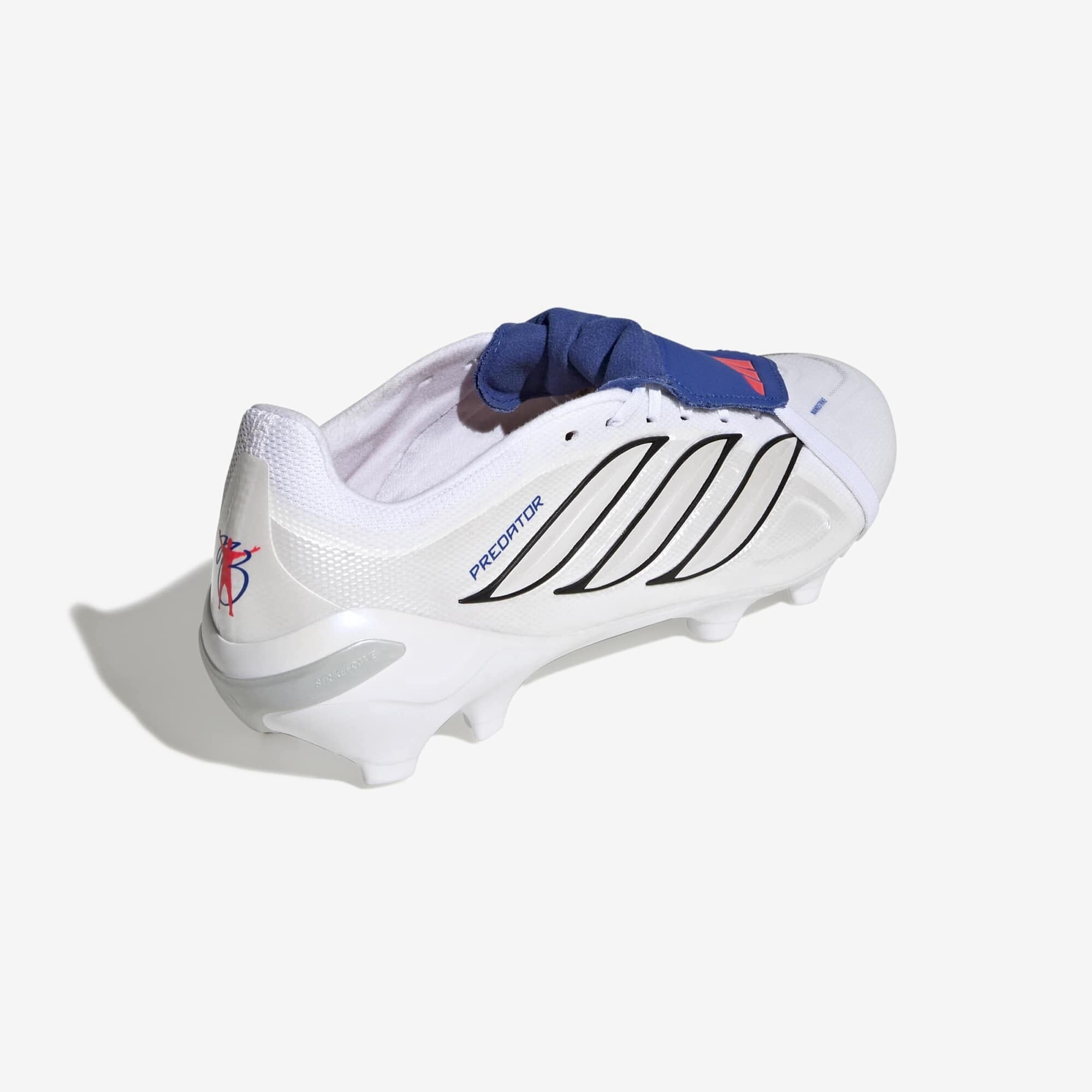 adidas Predator League Fold-Over Tongue Firm-Ground Low-Top Soccer Cleats - Cloud White / Zero Metalic / Royal Blue