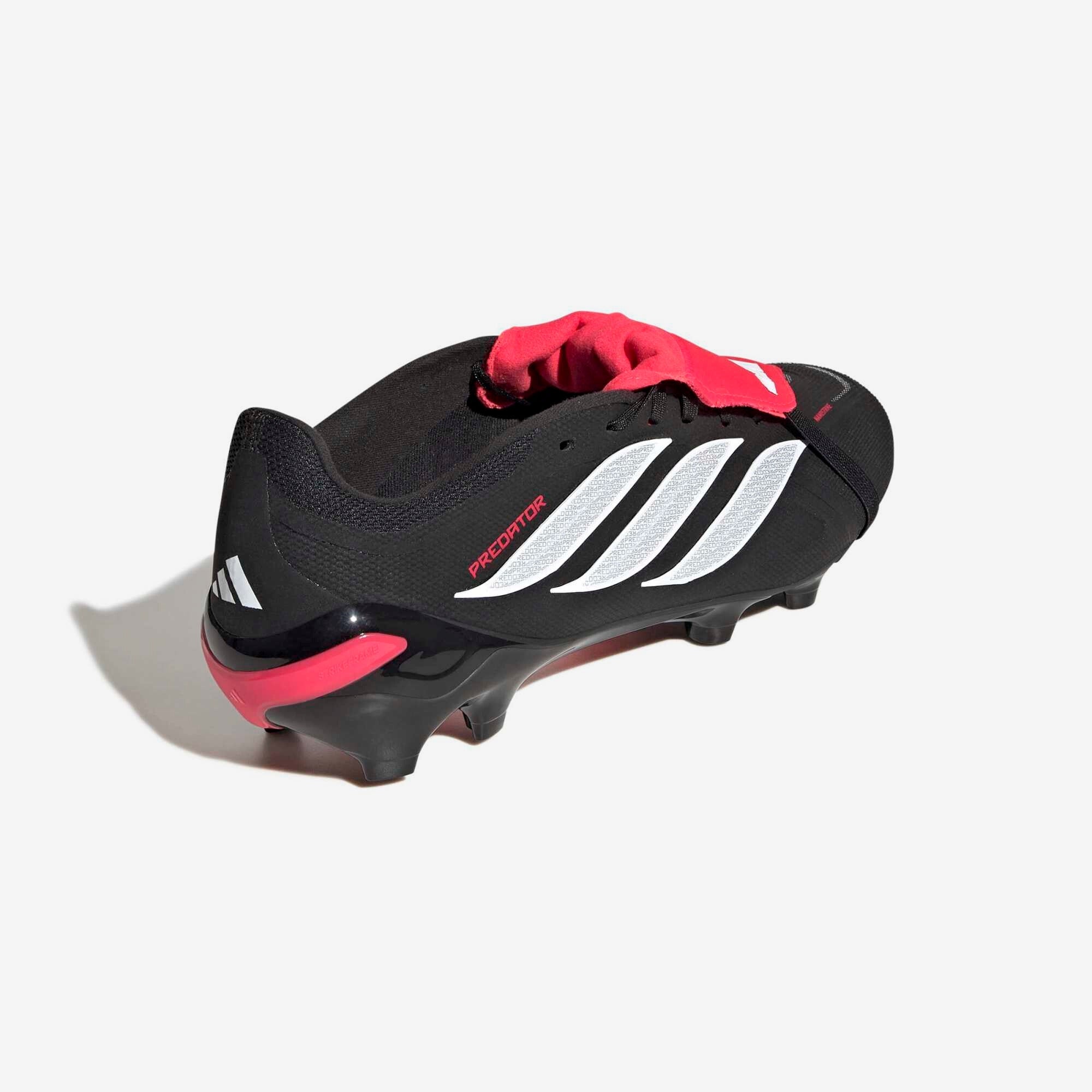 adidas Predator League Fold-Over Tongue Firm-Ground Low-Top Soccer Cleats - Core Black / Cloud White / Lucid Red