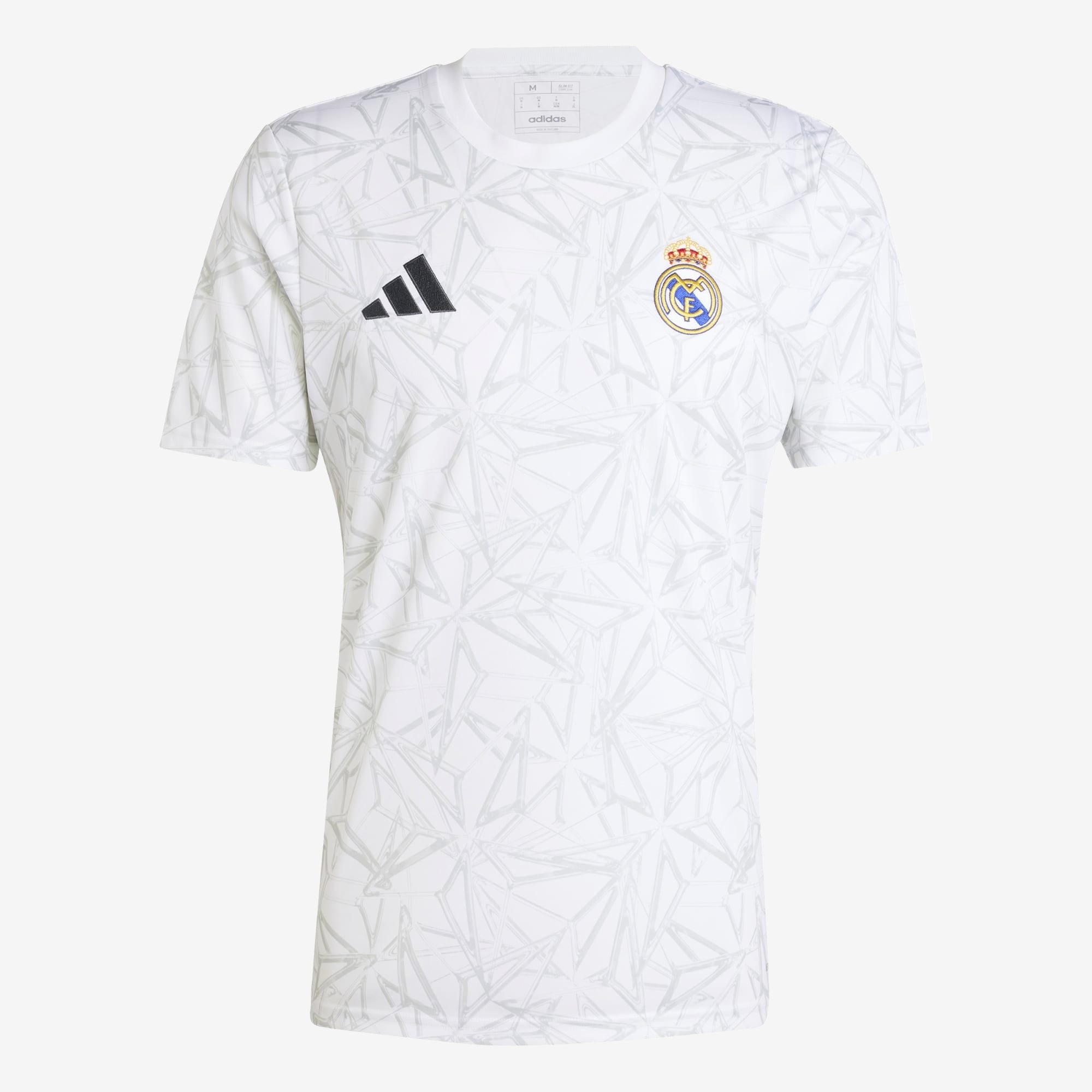 adidas Real Madrid Pre-Match Men's AEROREADY Soccer Jersey - White / Clear Grey